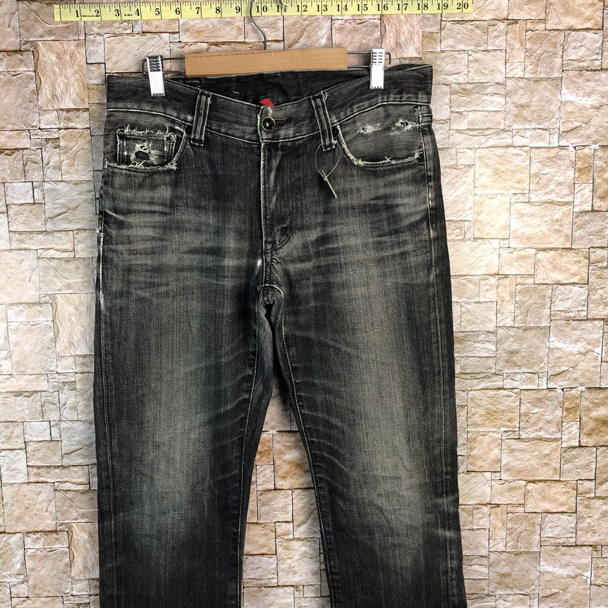 Japanese Brand Uniqlo vintage Jeans faded Black Denim Pants #A131 Size US 32 / EU 48 - 2 Thumbnail
