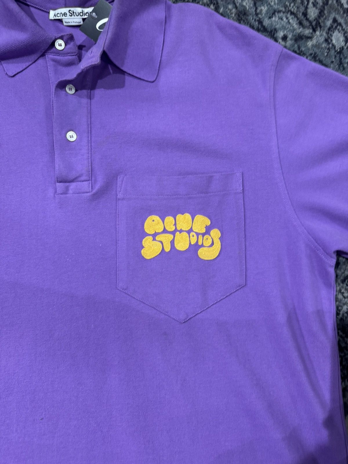 Acne Studios Acne Studios Purple Falco Polo Size US L / EU 52-54 / 3 - 3 Thumbnail
