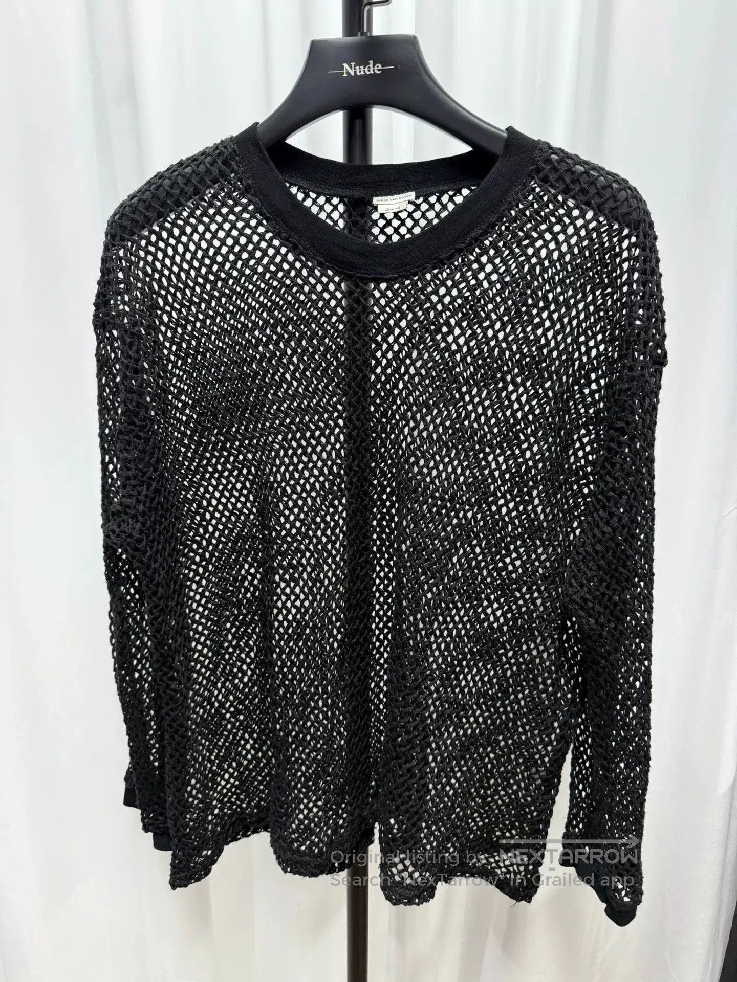 Dries Van Noten drapes long sleeve sheer mesh top. Size US L / EU 52-54 / 3 - 1 Thumbnail