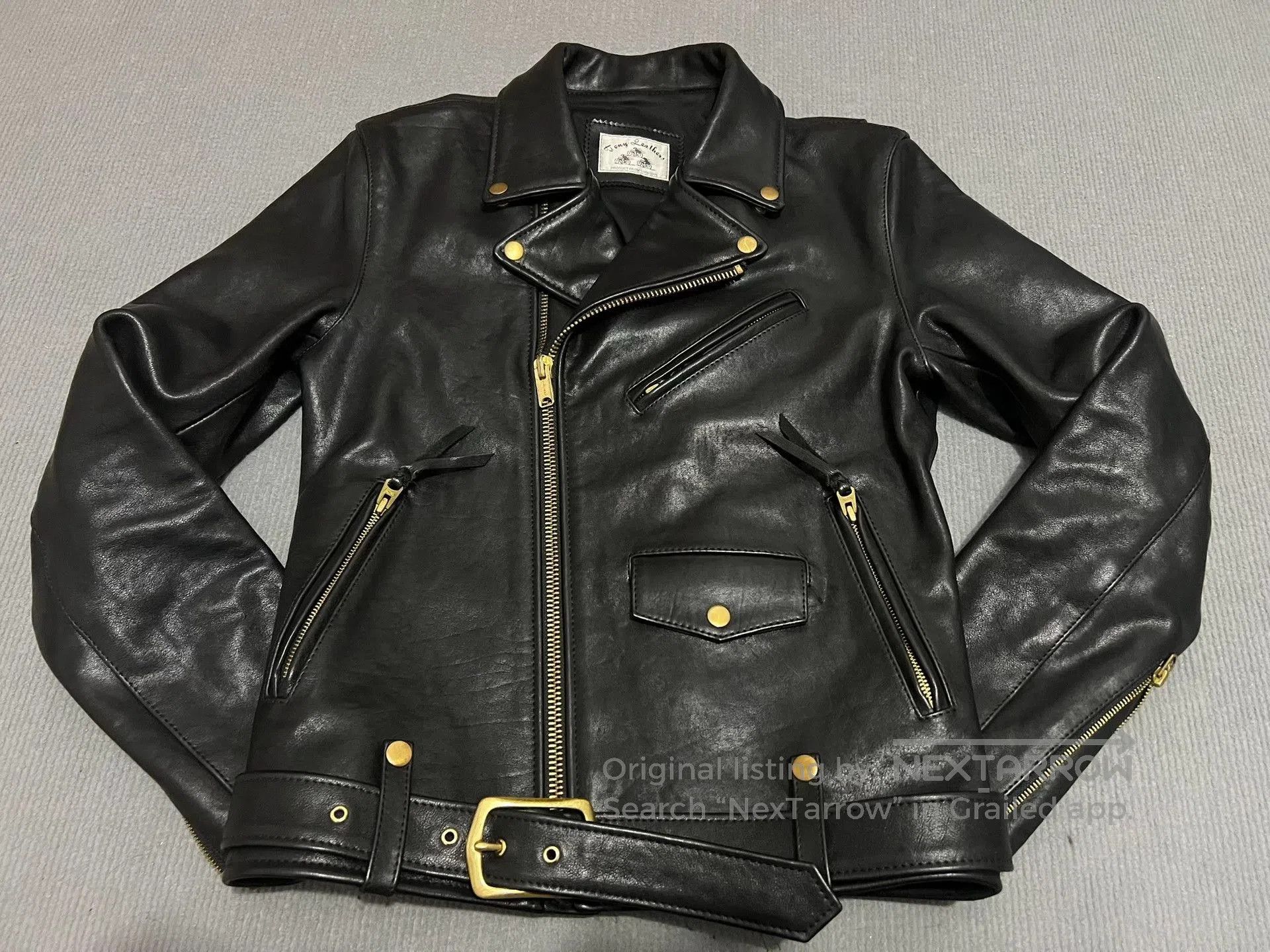 Freewheelers Custom Cowhide Leather Biker Jacket. Size US L / EU 52-54 / 3 - 2 Thumbnail