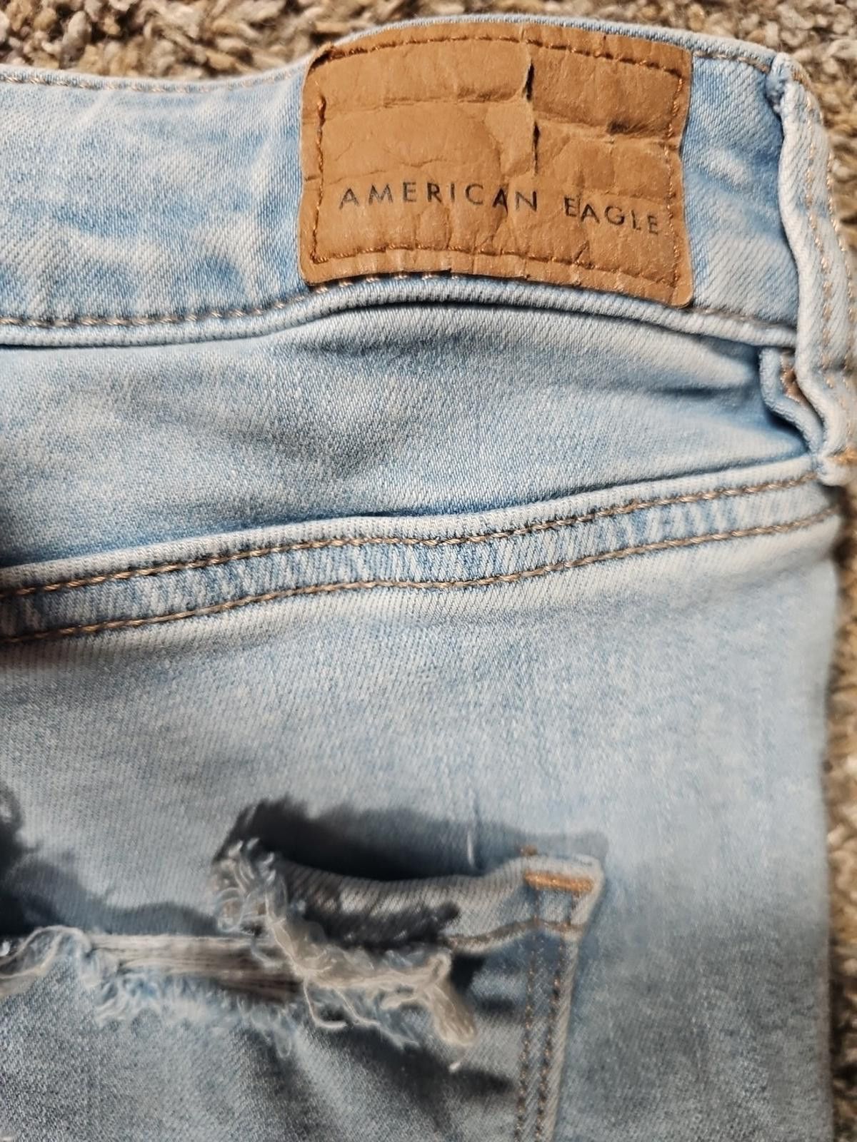 American Eagle Outfitters American Eagle Next Level Stretch Sz 16 Destroyed Jeans Size 38" / US 16 / IT 52 - 9 Thumbnail