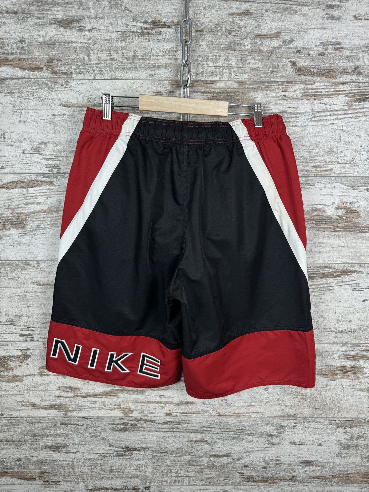 Nike Mens Vintage Nike drill swoosh shorts rare y2k 90s nylon Size US 34 / EU 50 - 4 Thumbnail