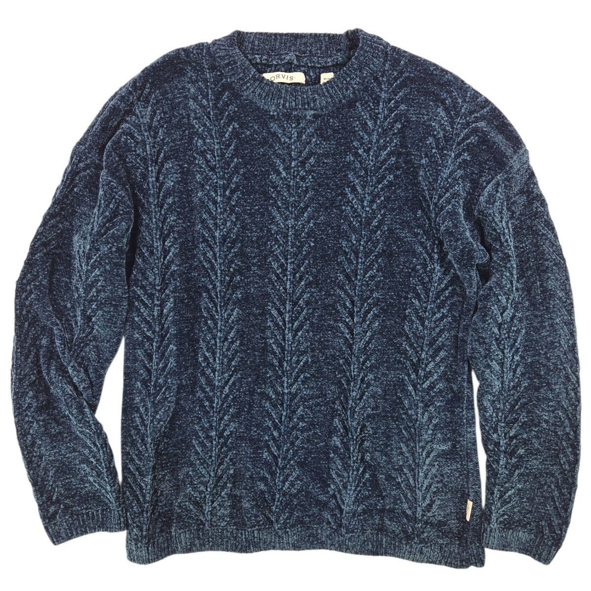 Orvis Orvis | Dark Blue Patterned Chenille Sweater | Size Medium Size M / US 6-8 / IT 42-44 - 1 Thumbnail