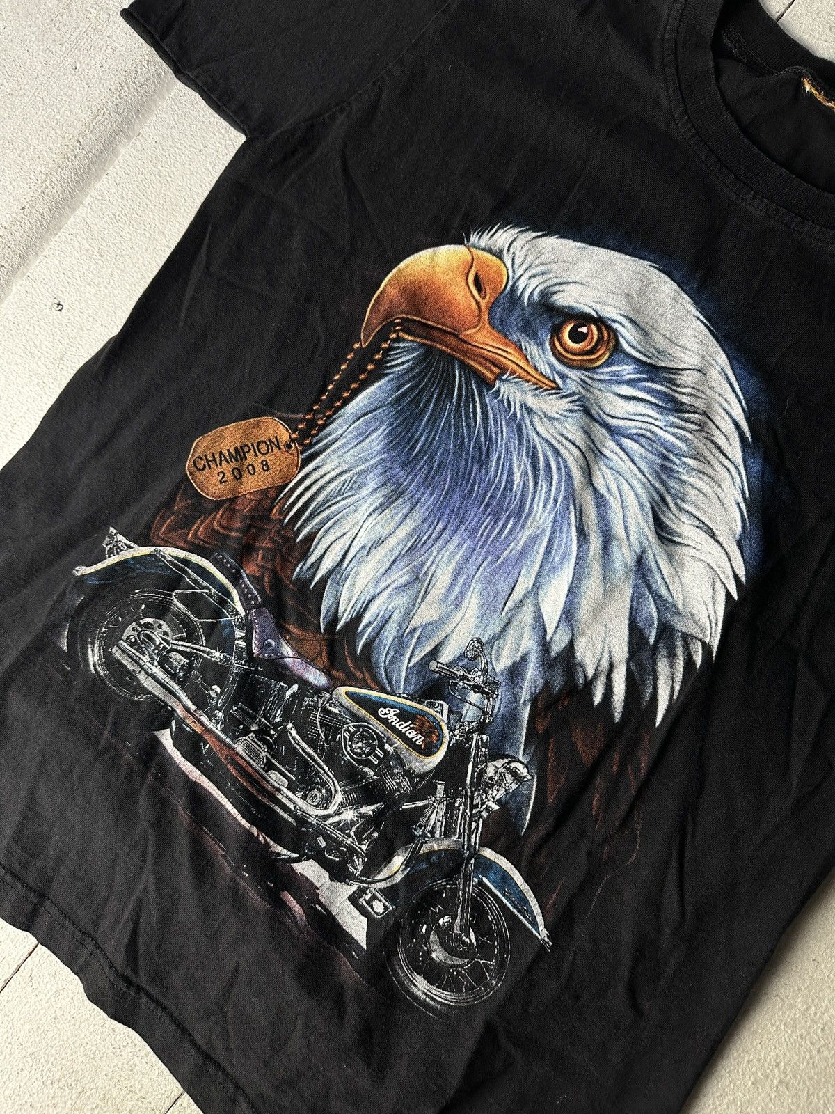 Vintage 🚨VNTG INDIANS 2008 EAGLE USA RARE MOTORCYCLE HARLEY STYLE Size US S / EU 44-46 / 1 - 6 Thumbnail