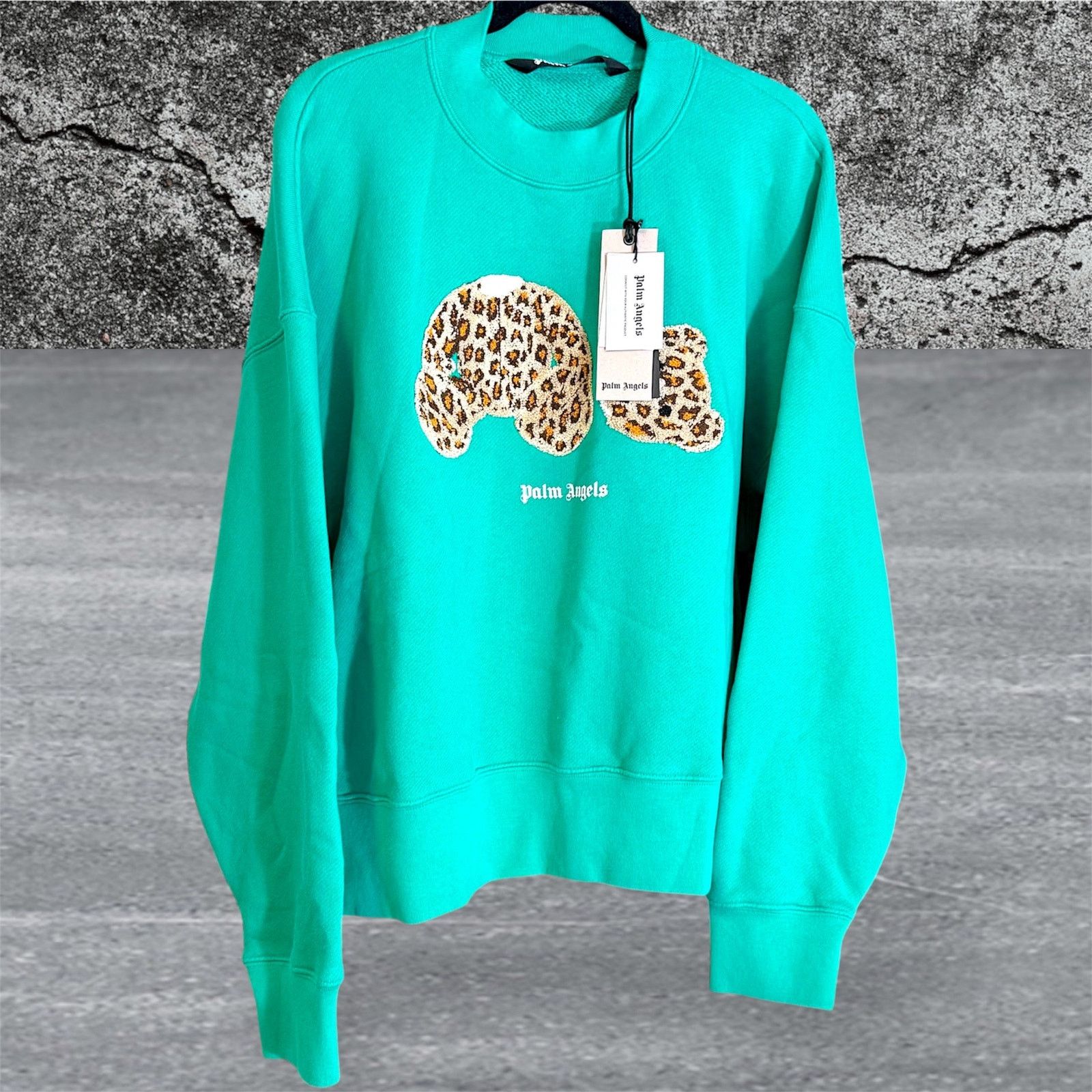 Palm Angels •NEW• Palm Angels Leopard Kill The Bear Green Crew • Medium Size M / US 6-8 / IT 42-44 - 2 Thumbnail