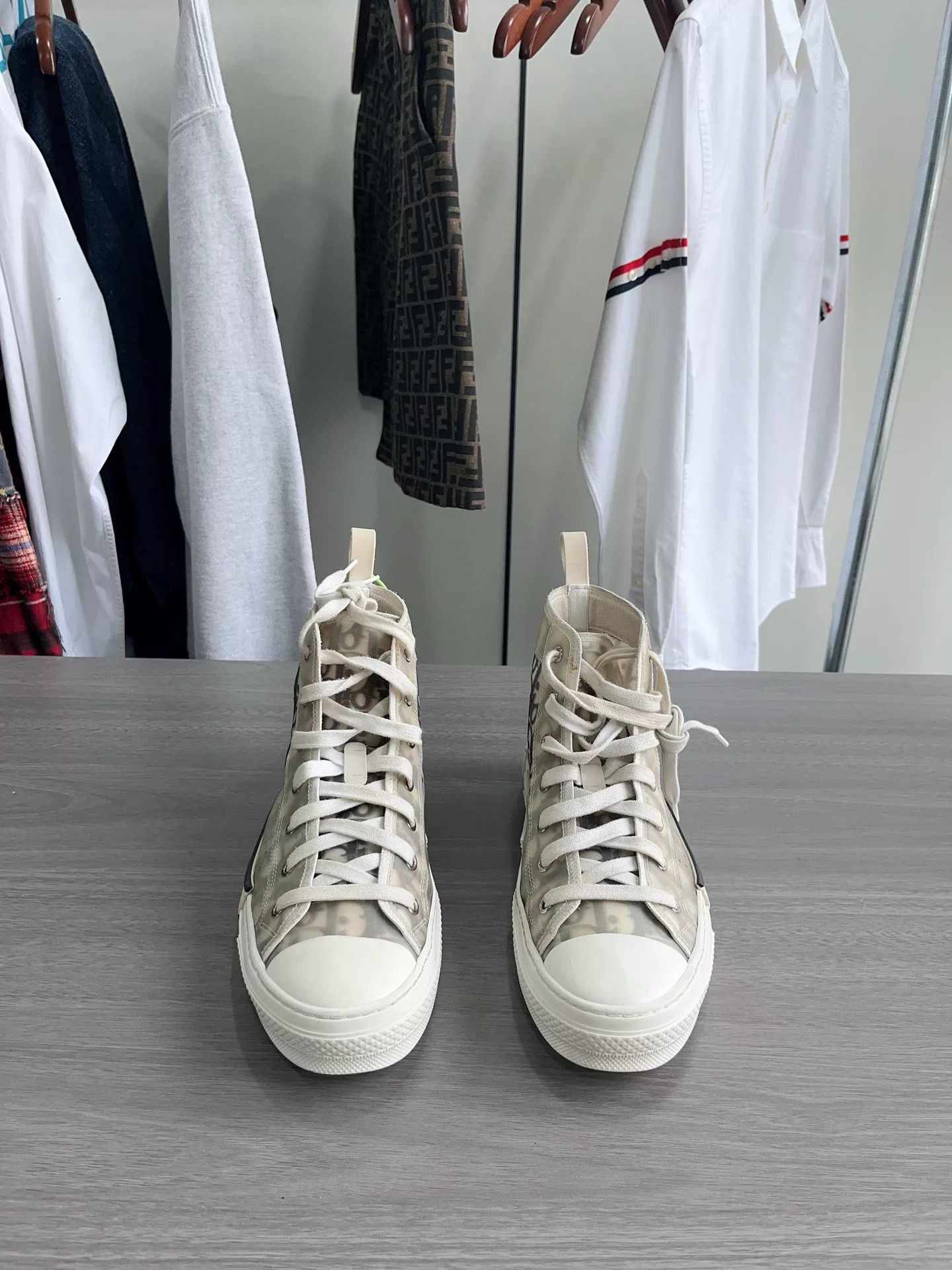 Dior × Hedi Slimane Dior Homme 05SS White Hi-top Sneakers | Grailed