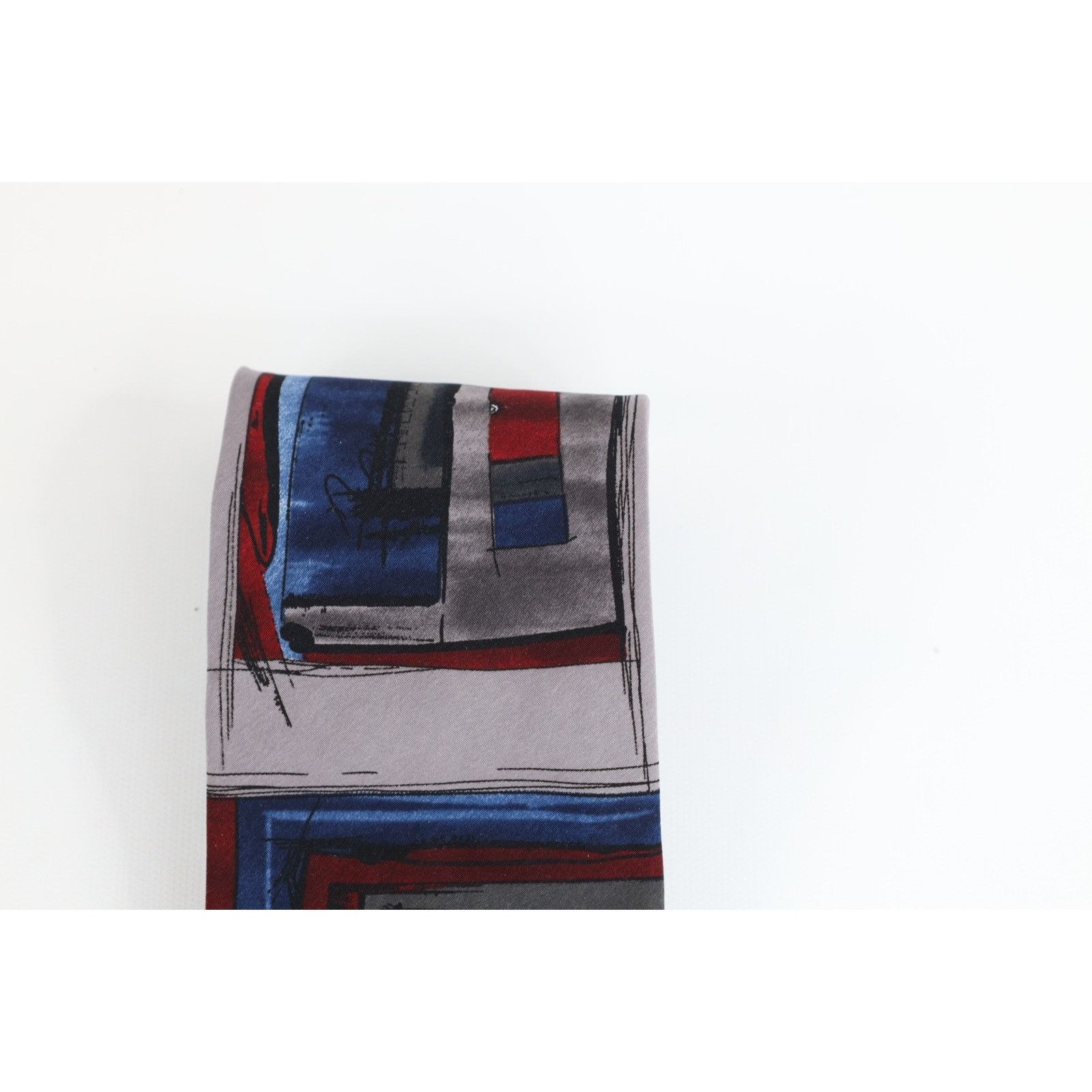 Vintage Vintage 80s 90s Streetwear Geometric Art Neck Tie Wedding Size ONE SIZE - 3 Thumbnail