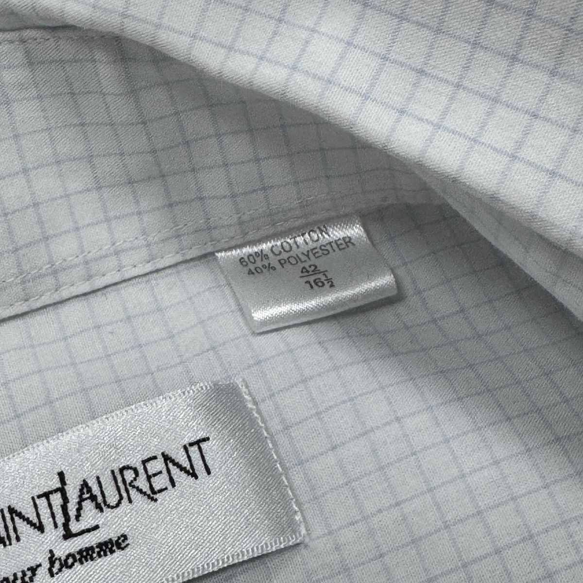 Yves Saint Laurent Yves Saint Laurent Short Sleeve Button Shirt White Checked Size US L / EU 52-54 / 3 - 13 Thumbnail
