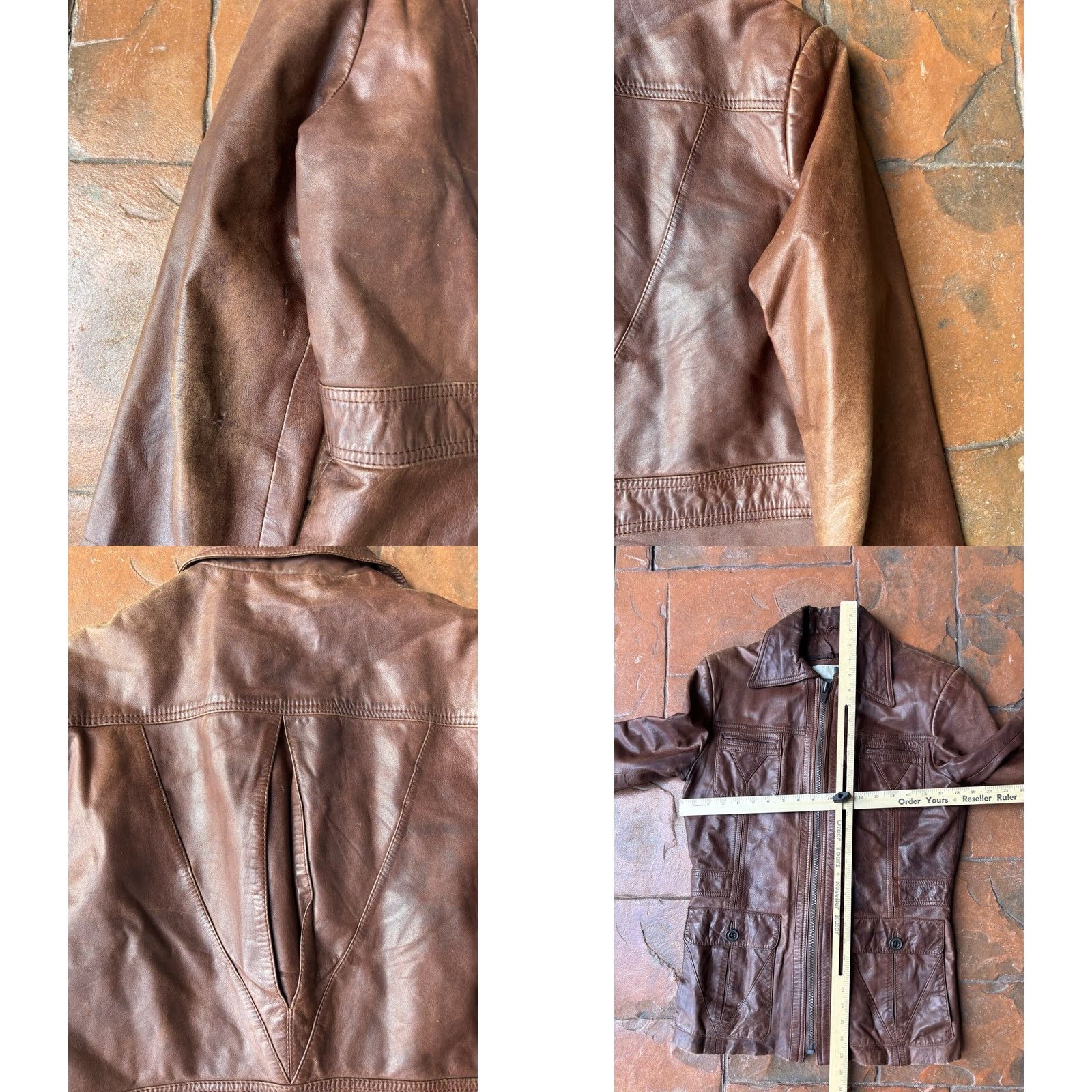 Vintage VINTAGE Chess King Leather Jacket Jacket 40 Red Full Zip Mens Size US XXS / EU 40 - 8 Thumbnail