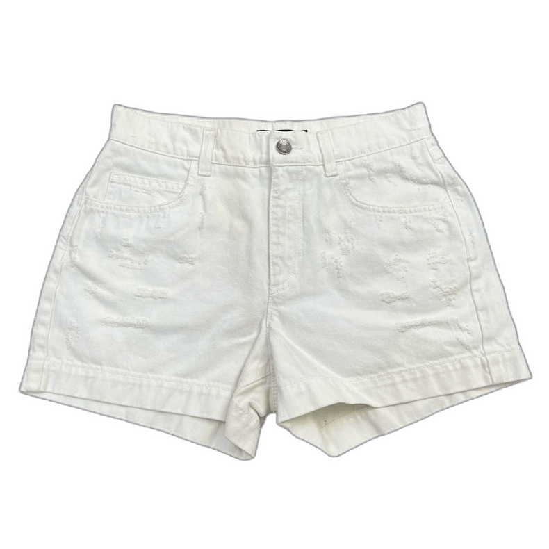 Dolce & Gabbana Dolce&Gabbana White Distressed Denim Shorts Size 40" / US 18 - 1 Thumbnail