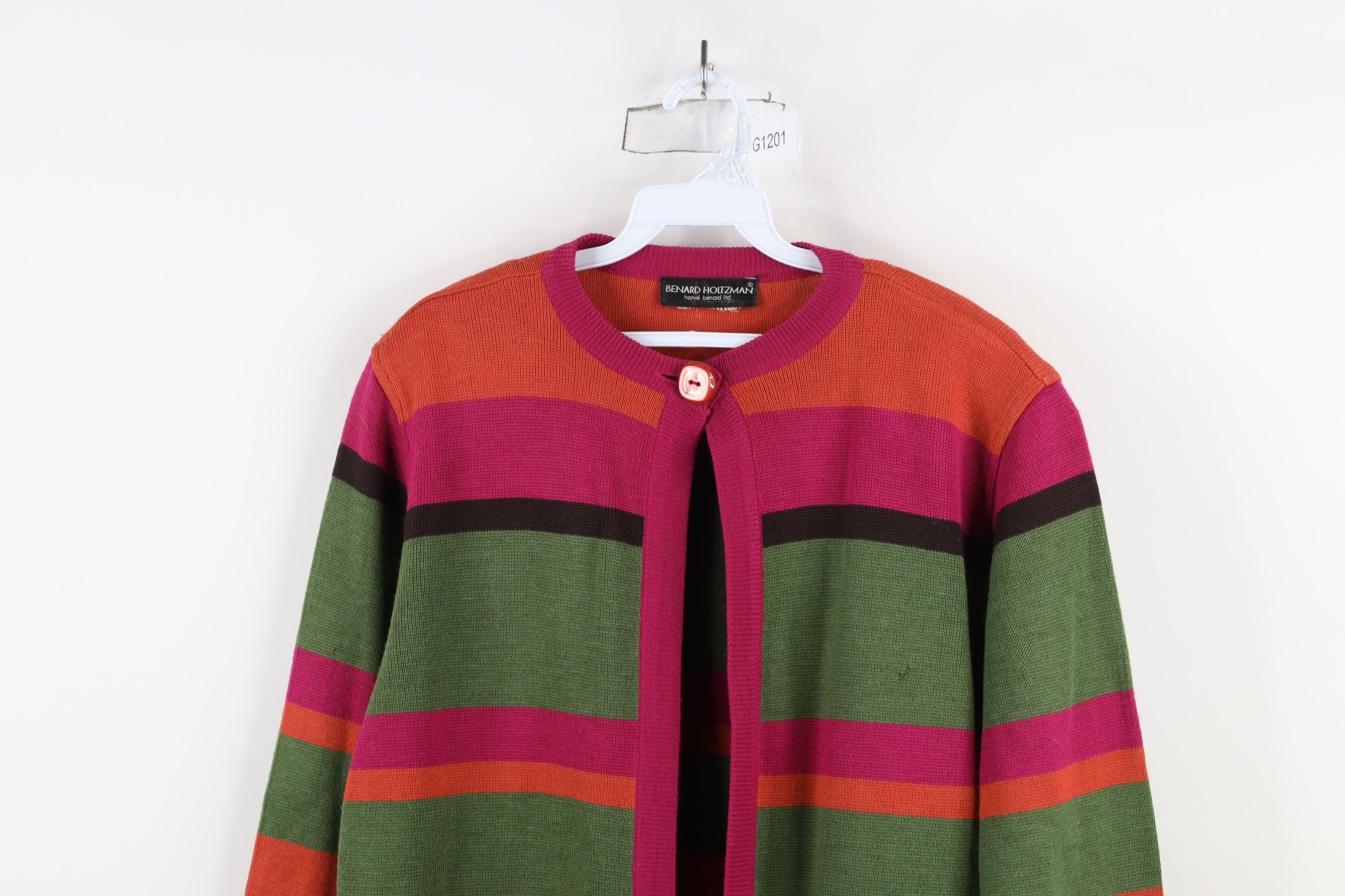 Vintage Vintage 90s Streetwear Rainbow Striped Top Button Sweater Size S / US 4 / IT 40 - 2 Thumbnail