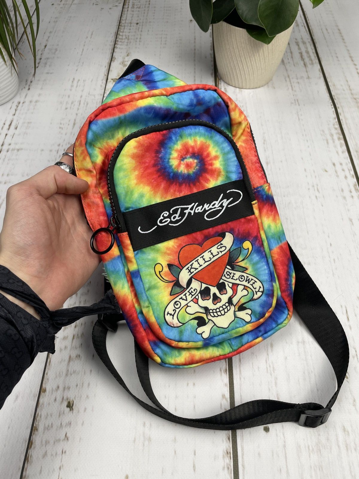 Christian Audigier × Ed Hardy Ed Hardy Sling Bag Vintage Drip Japanese Size ONE SIZE - 3 Thumbnail