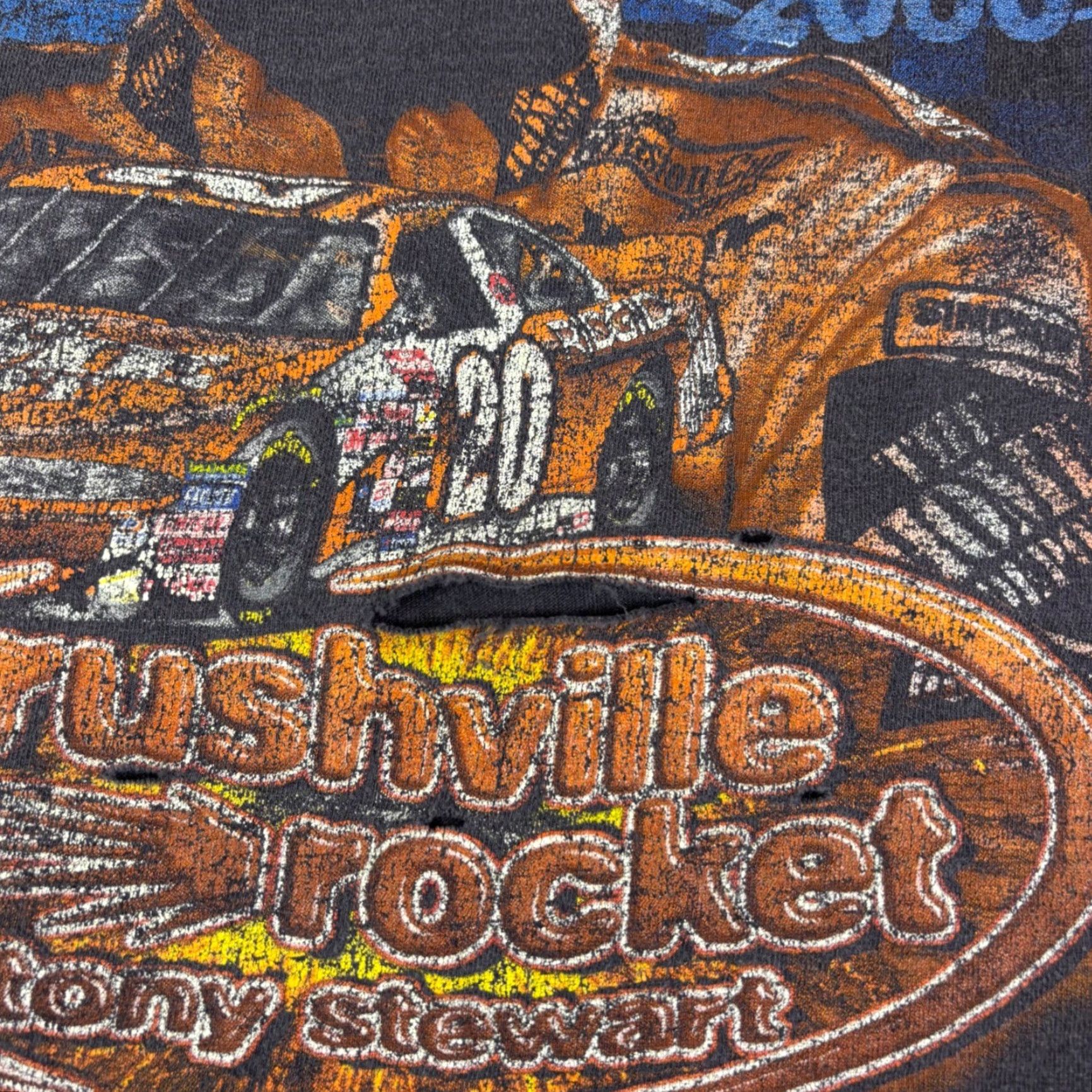 Chase Authentics VINTAGE Tony Stewart 2000 NASCAR T-Shirt Chase Authentics Black 2XL Men Graphic Tee Short Sleeve 1990s Size US XXL / EU 58 / 5 - 7 Thumbnail