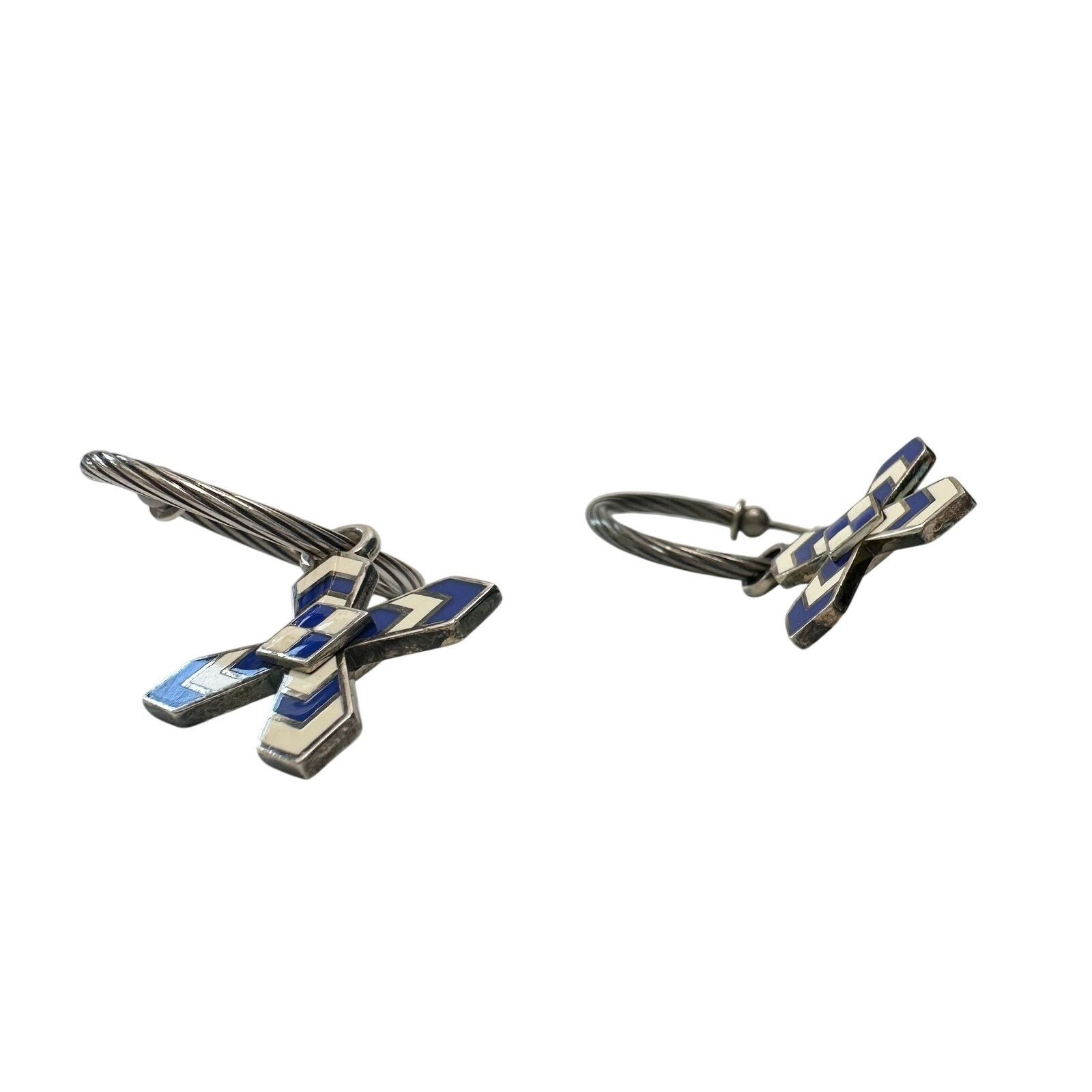 Gucci Gucci Enamel Cross Motif Hoop Earrings with Pouch & Box Size ONE SIZE - 5 Thumbnail