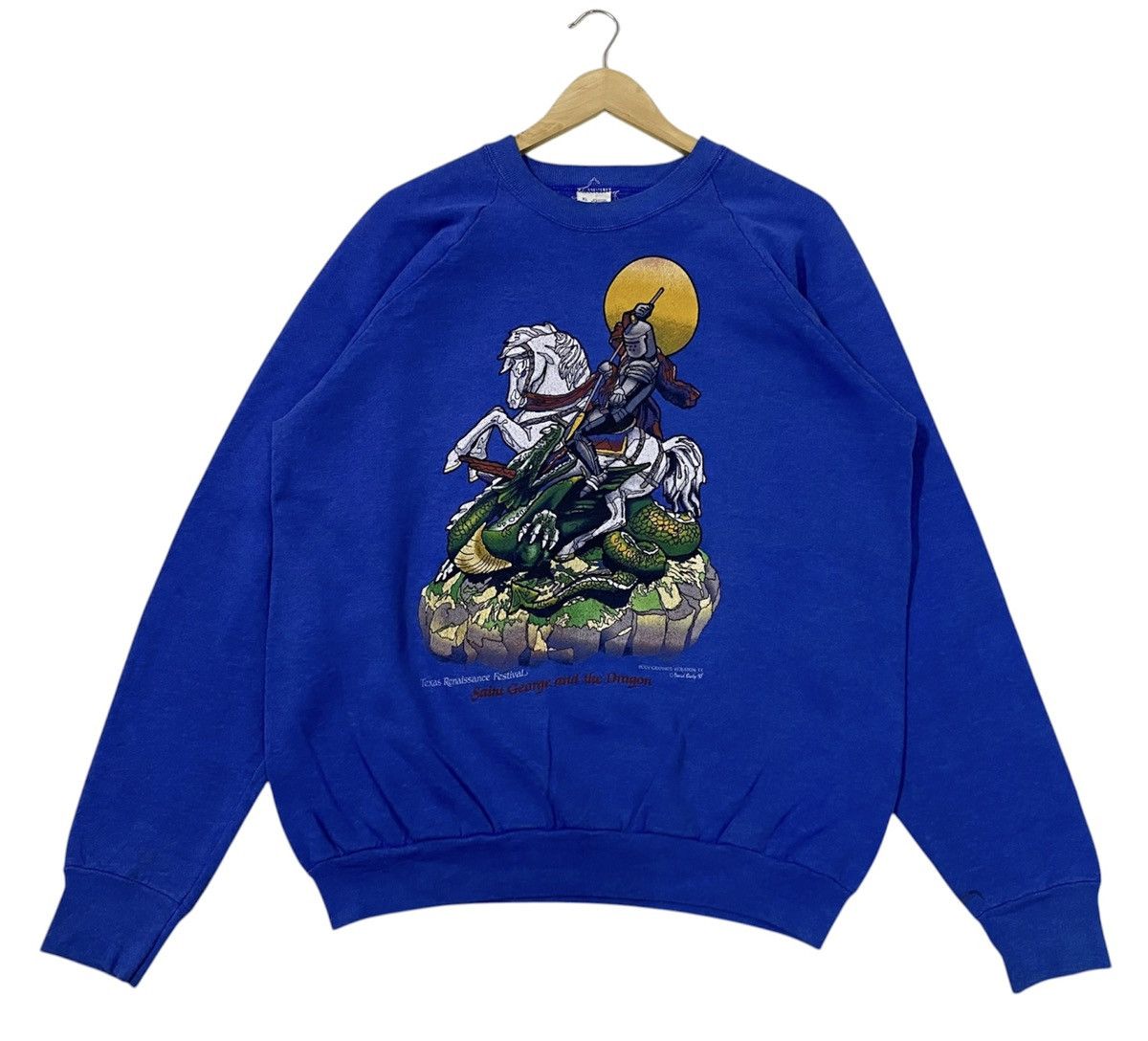 Fruit Of The Loom Vintage 90s Saint George and The Dragon Big Logo Sweatshirt Size US XL / EU 56 / 4 - 1 Thumbnail