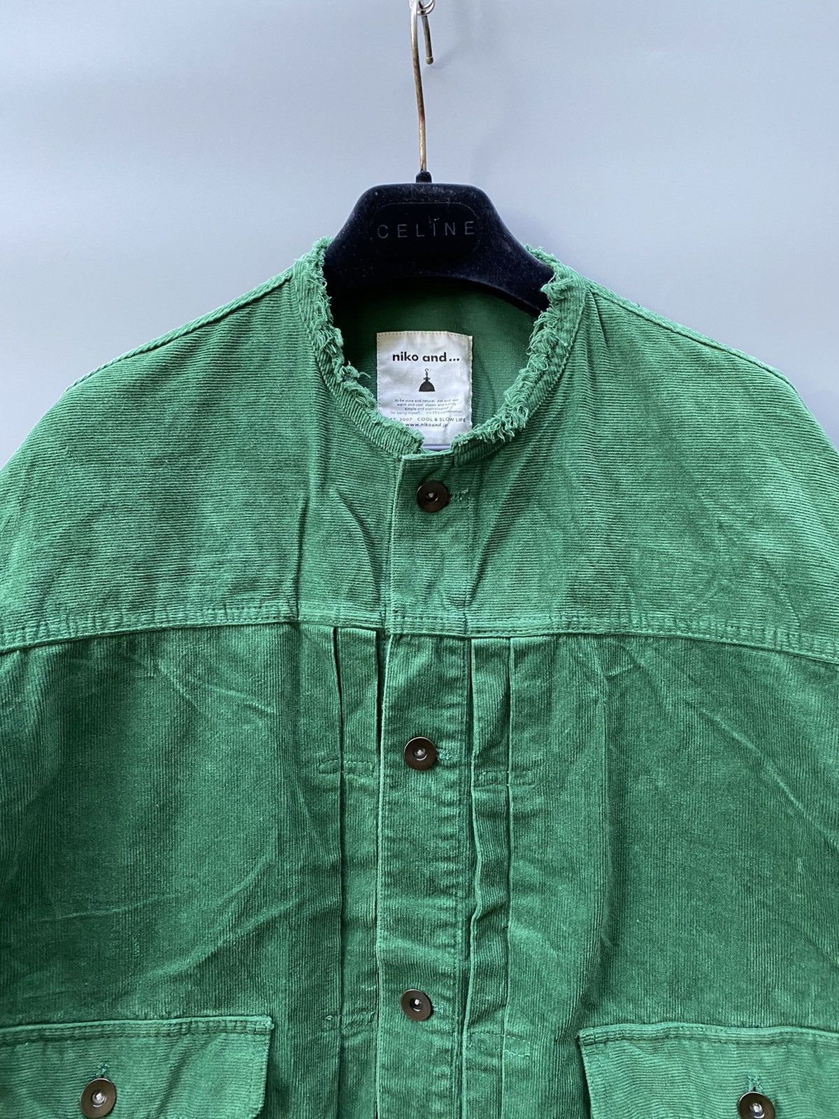 Japanese Brand Niko and.. Corduroy Colarless Trucker Jacket Size US M / EU 48-50 / 2 - 5 Thumbnail