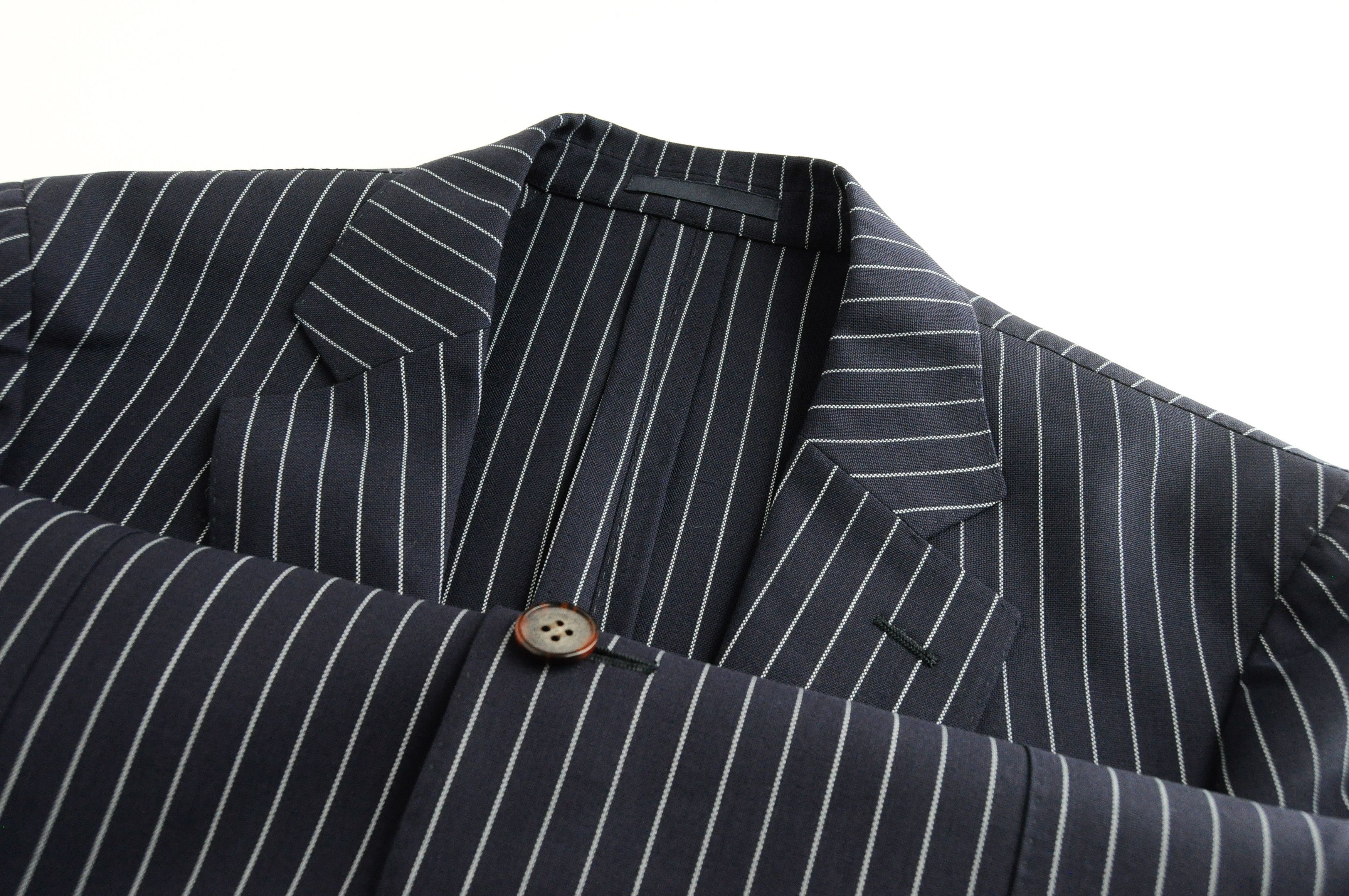Suitsupply HAVANA TRAVELLER UK40R Navy Wool Striped Blazer 55239 Size 40R - 4 Thumbnail