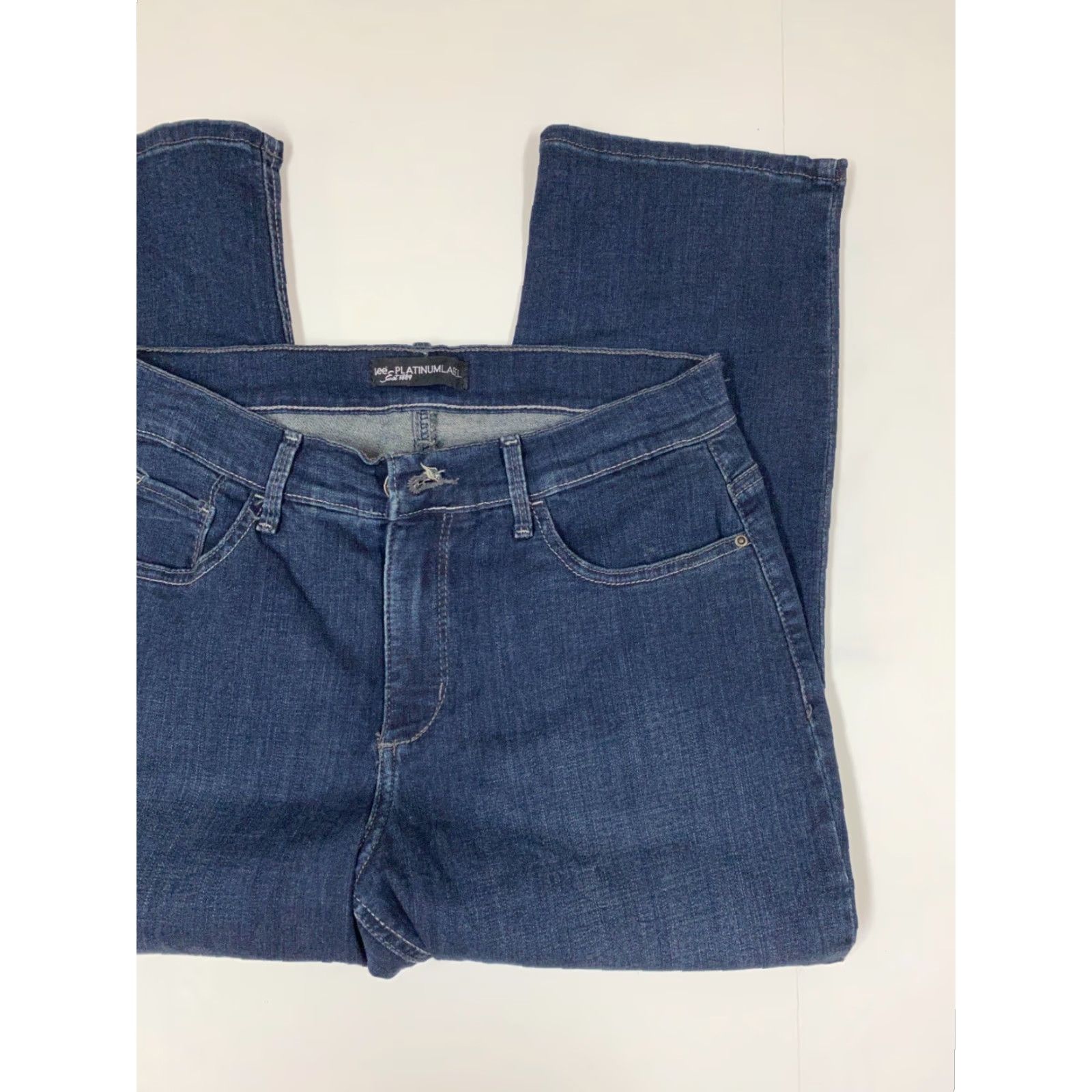 Lee Lee Jeans Womens Jeans 28 Blue Denim Straight Pockets Regular Mid Rise 21in Inseam 28in Vintage No Womens Size 28" / US 6 / IT 42 - 3 Thumbnail