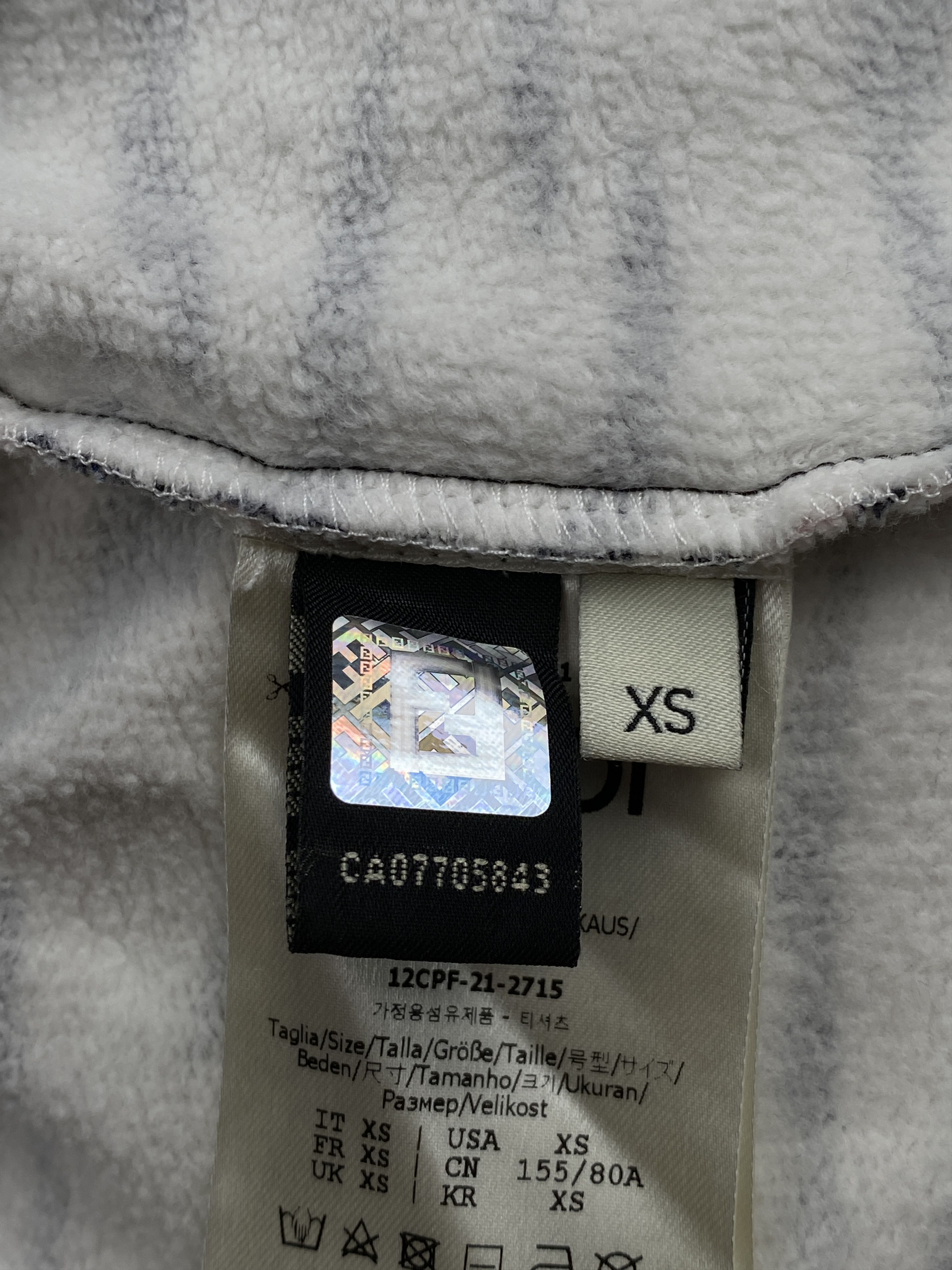 Fendi Zebra Patterned Cropped Hoodie Size XS / US 0-2 / IT 36-38 - 17 Thumbnail