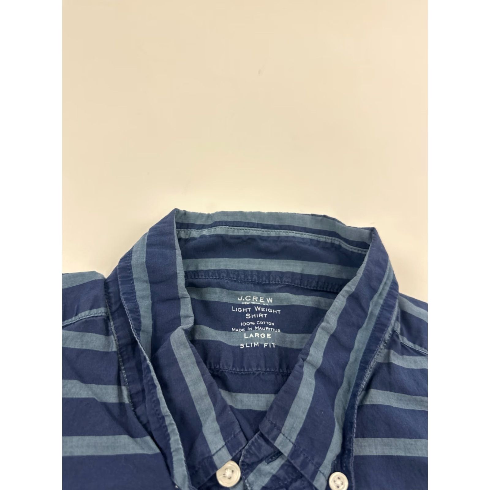 J.Crew J.Crew Shirt Mens Large Blue Gray Striped Slim Fit Lightweight Button Up Size US L / EU 52-54 / 3 - 3 Thumbnail