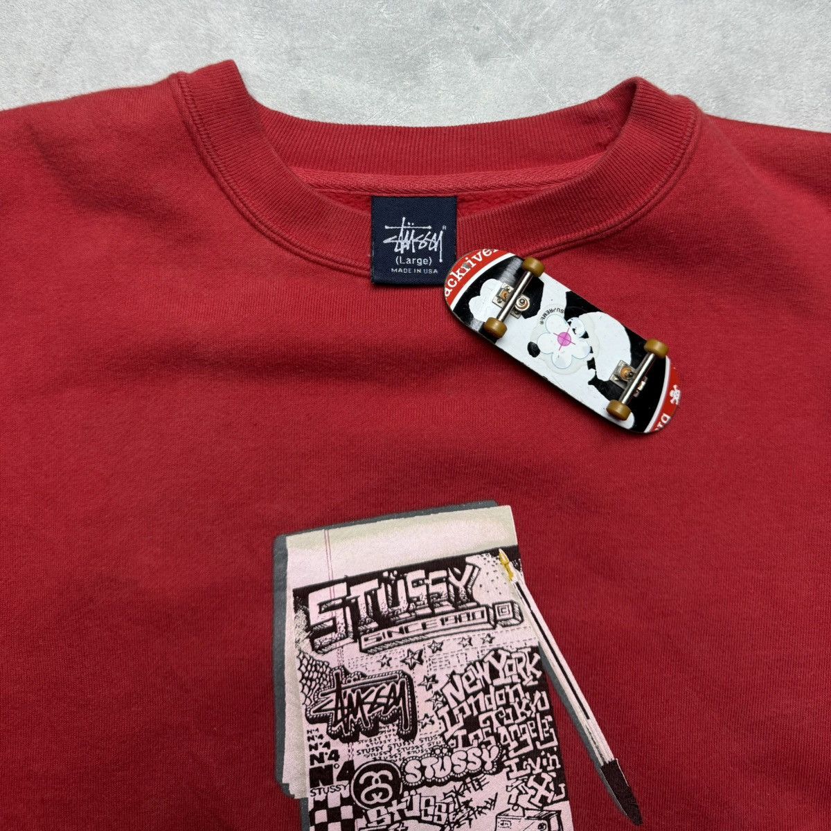 Stussy Vintage 00s Stussy Notepad Artwork Sweatshirt Size US L / EU 52-54 / 3 - 3 Thumbnail