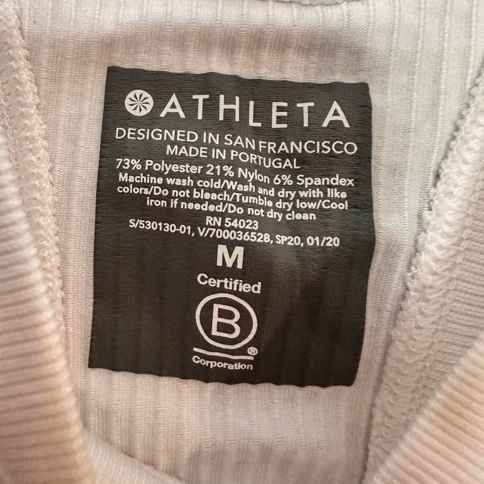 Athleta Athleta Size Medium White Ribbed Full Length Fitted Workout Size M / US 6-8 / IT 42-44 - 4 Thumbnail