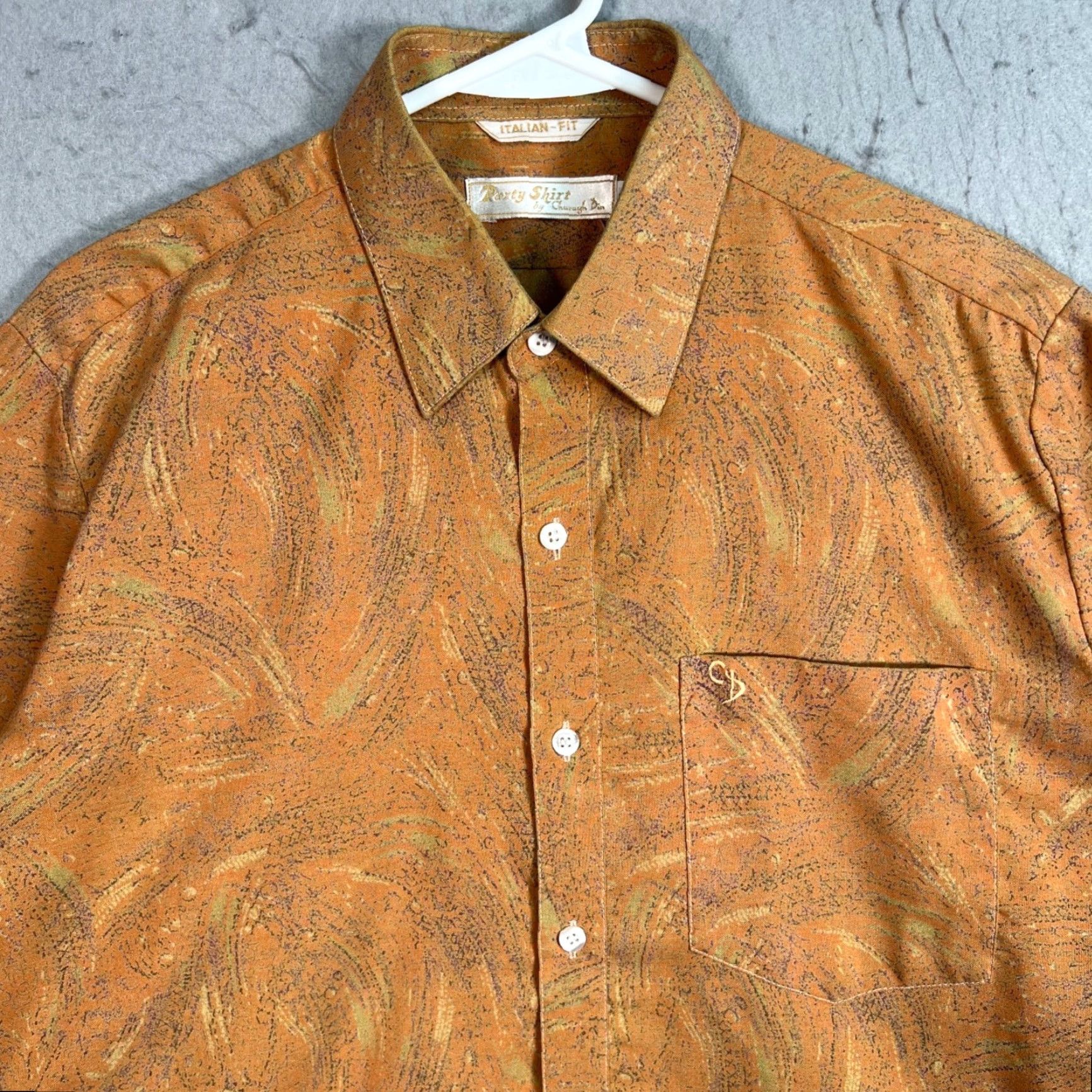 Vintage VTG Charagh Din Party Shirt Size 40 Textured Party Shirt Italian Fit Button Up Size US L / EU 52-54 / 3 - 5 Thumbnail