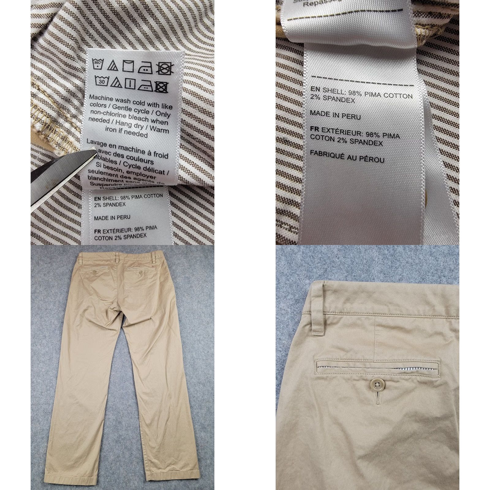 UNTUCKit UNTUCKit Chino Pants Mens 32x32 Tan Relaxed Fit Stretch Pima Cotton Casual Size US 32 / EU 48 - 8 Thumbnail