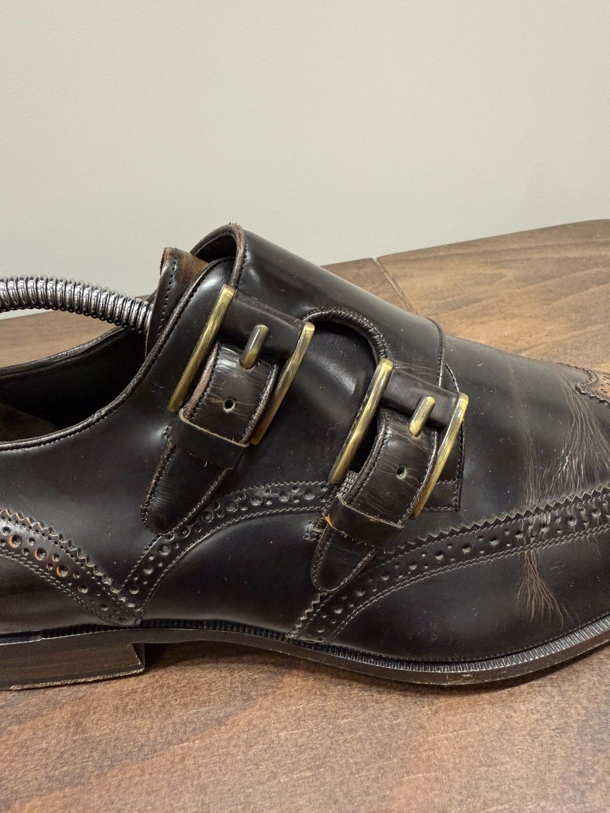 Bally Bally Brown Leather Monk Strap Brogue Shoes Size US 9 / EU 42 - 2 Thumbnail