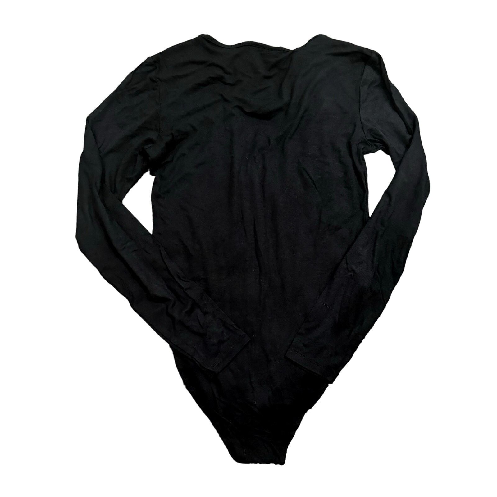 Topshop Topshop Cut-Out Long Sleeve Bodysuit in Black, Size 12/L Size XL / US 12-14 / IT 48-50 - 4 Thumbnail