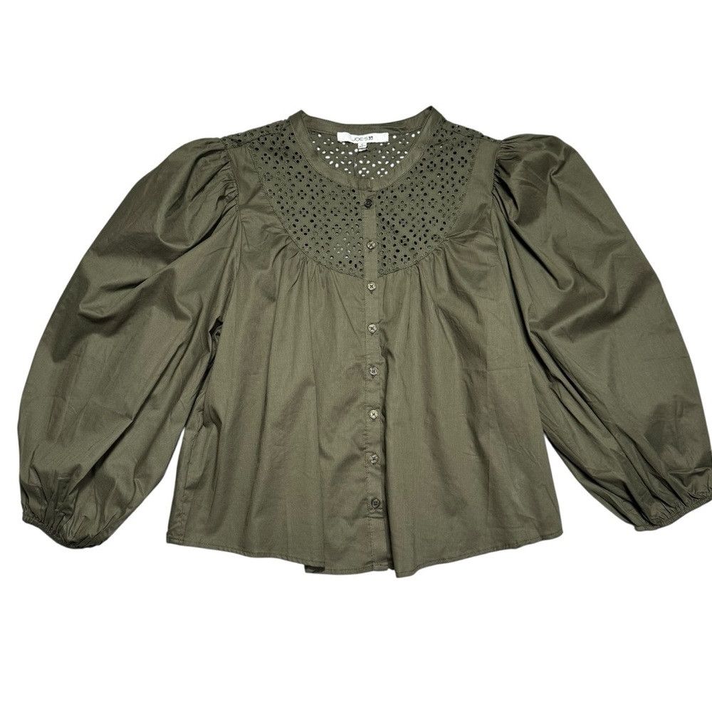 Joe's NWT New $248 Joe's Jeans Puff Sleeve Eyelet Forest Night Co Size XL / US 12-14 / IT 48-50 - 6 Thumbnail