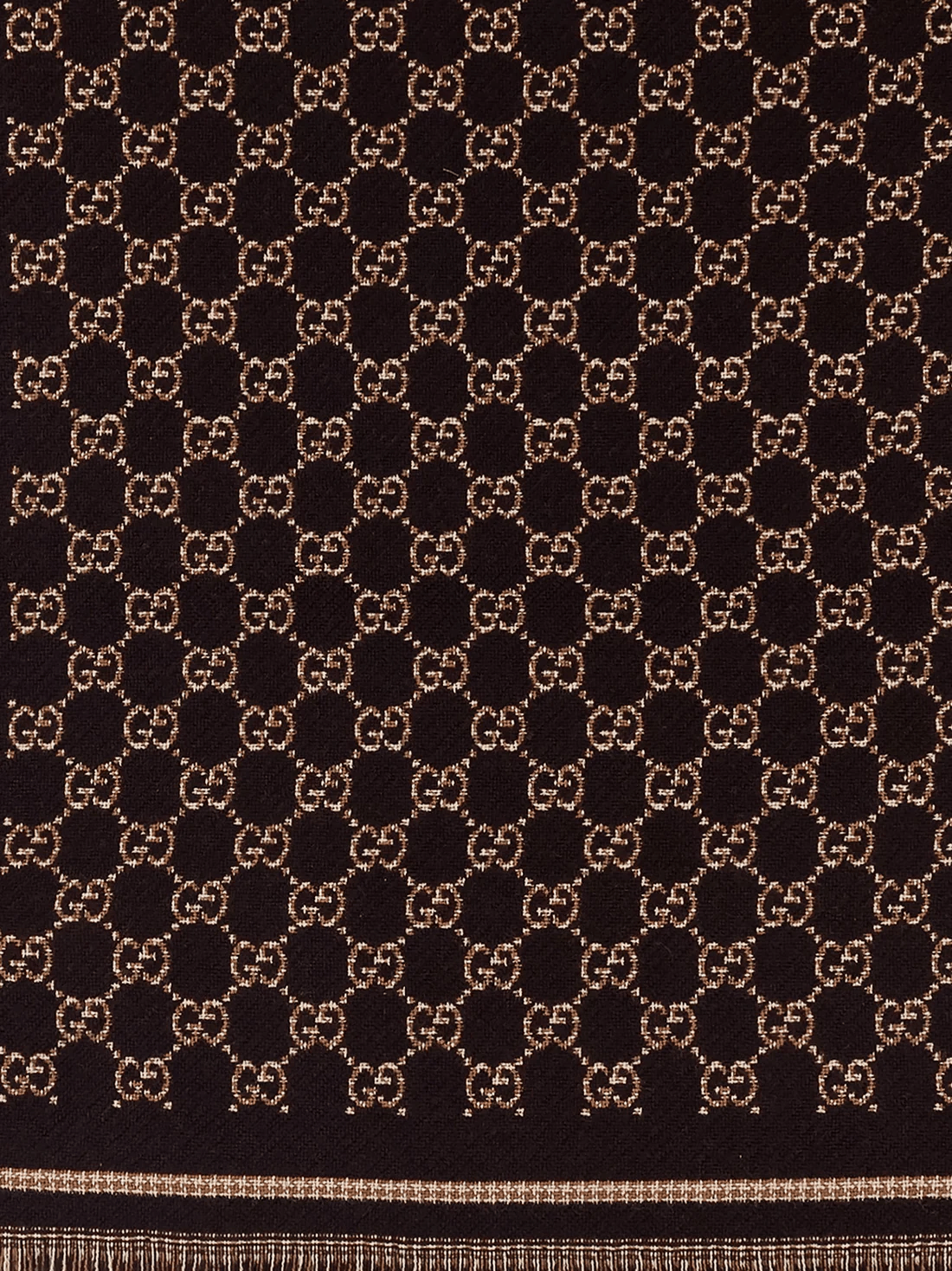 Gucci GUCCI Brown GG Wool Scarf New & Authentic Size ONE SIZE - 2 Thumbnail