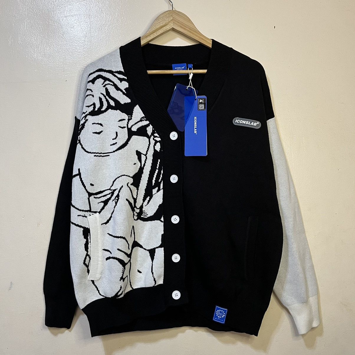 SSUR SSUR*PLUS X ICONSLAB ANGEL DESIGN CARDIGAN KNITTED SWEATER Size S / US 4 / IT 40 - 1 Thumbnail