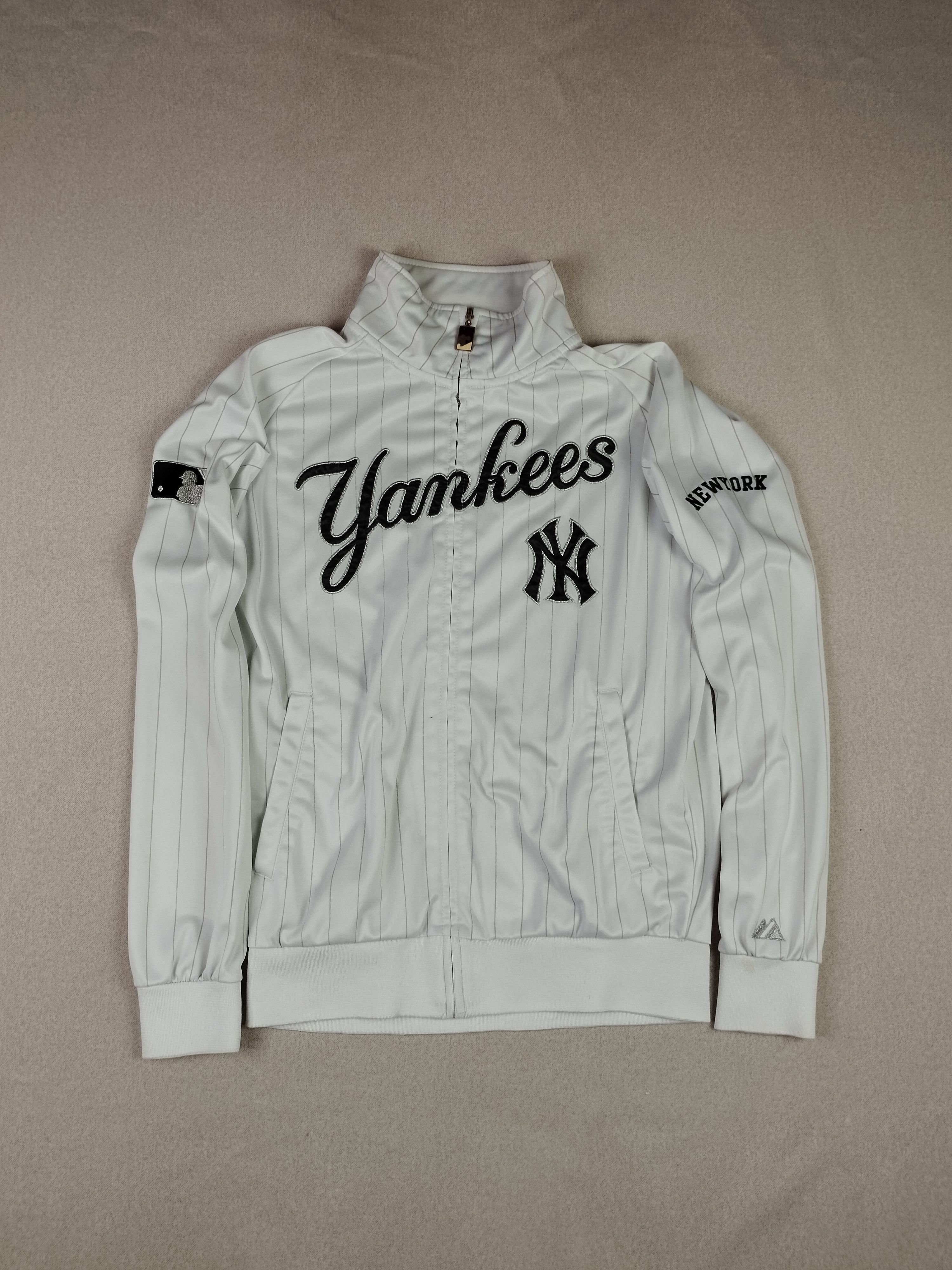 New York Yankees Vintage NY Yankees Majestic Olympic White Zip Up Jacket Size US S / EU 44-46 / 1 - 1 Thumbnail