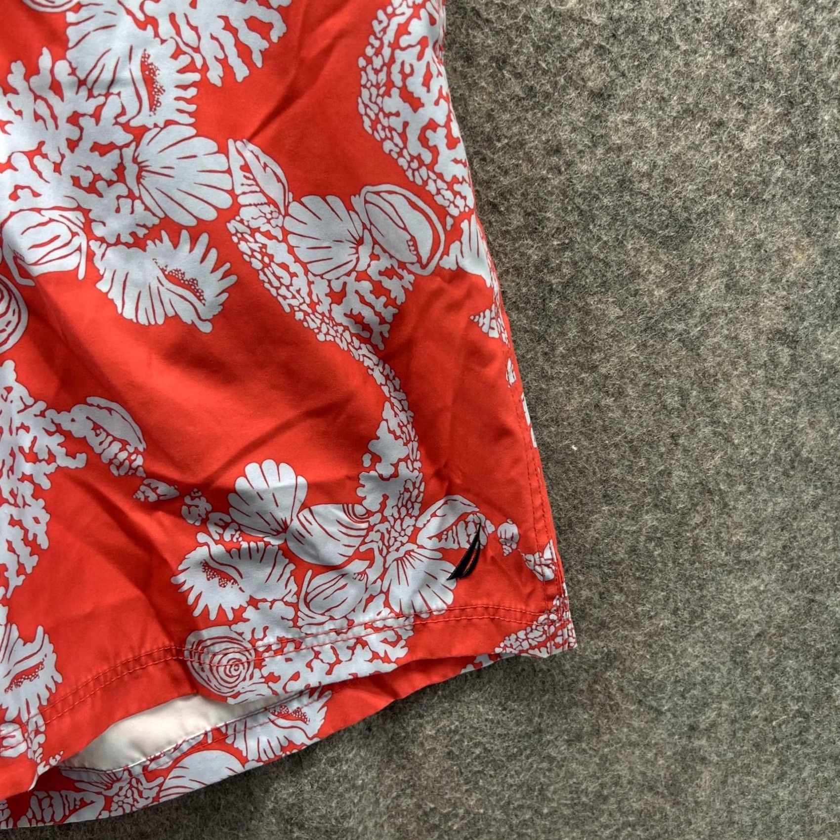 Nautica Nautica Shorts Men XL Trunks Lined Orange Floral Polyester Swimwear Drawstring Size US 36 / EU 52 - 4 Thumbnail