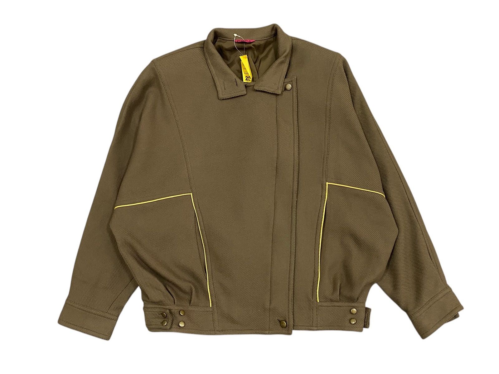 Issey Miyake Vintage Puzzle Japan Asymmetric Wool Moto Blouson Boxy Fit Size US L / EU 52-54 / 3 - 1 Thumbnail