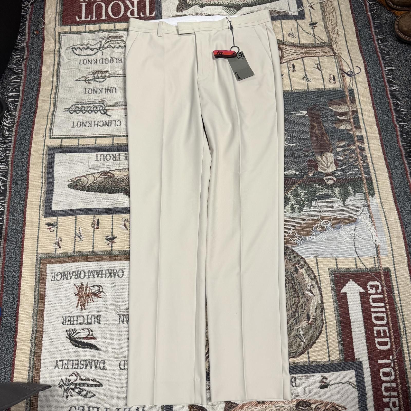 PGA Tour New with Tags Straight Leg G/Fore Cream White Golf Pants Size 42R - 1 Thumbnail