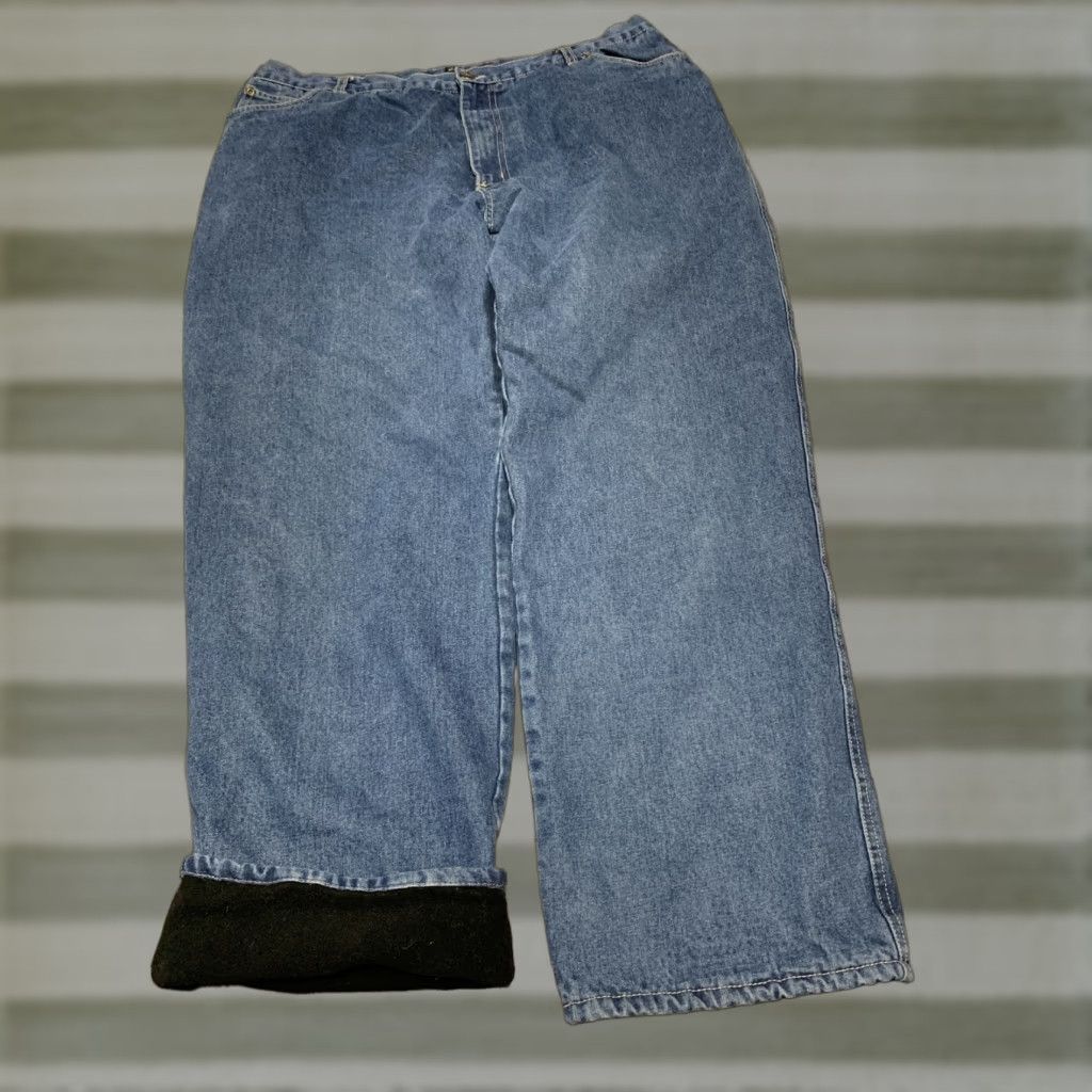 Vintage Canyon Creek Jeans Men 40X32 Blue Straight Leg Regular Fit Fleece Lined Denim Cotton 5-Pocket Belt Loops Mid Rise Vintage: No Womens/Mens Size US 40 / EU 56 - 1 Thumbnail