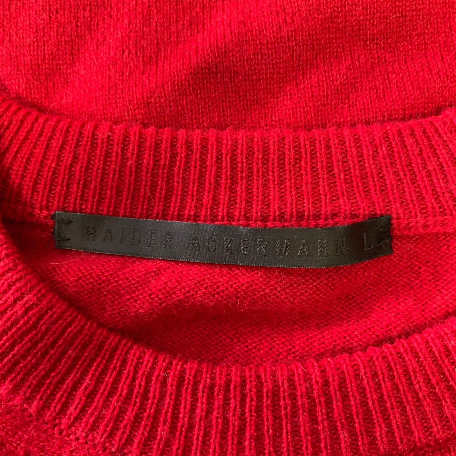 Haider Ackermann HAIDER ACKERMANN Red Knit Wool Cashmere Ribbed Sweater Size US L / EU 52-54 / 3 - 4 Thumbnail