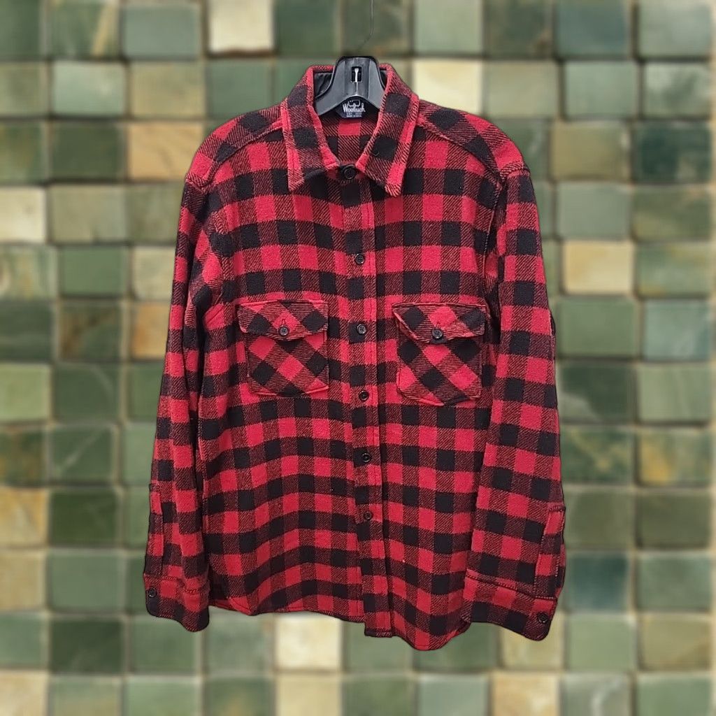 Vintage VINTAGE Woolrich Shirt Buffalo Plaid Flannel Wool Red Black Medium M Men's Button-Up Long Sleeve Collared Chest 23 Length 31 Size US M / EU 48-50 / 2 - 1 Thumbnail