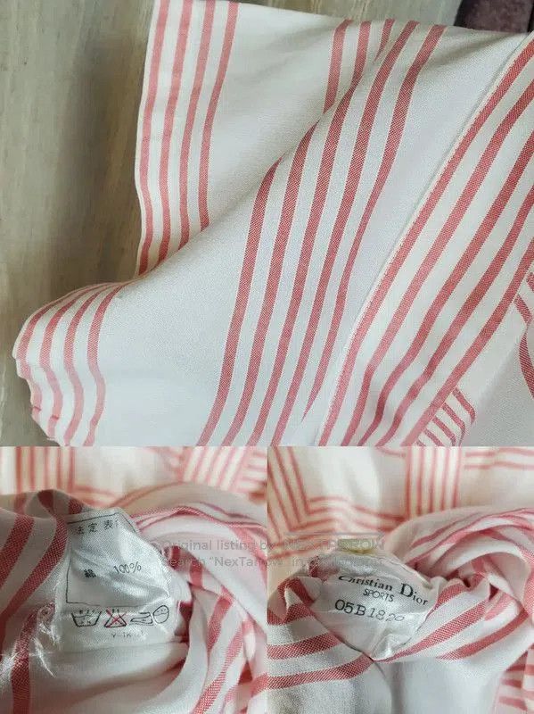 Dior Dior Pink Striped Cotton Short Sleeve T. Size S / US 4 / IT 40 - 6 Thumbnail