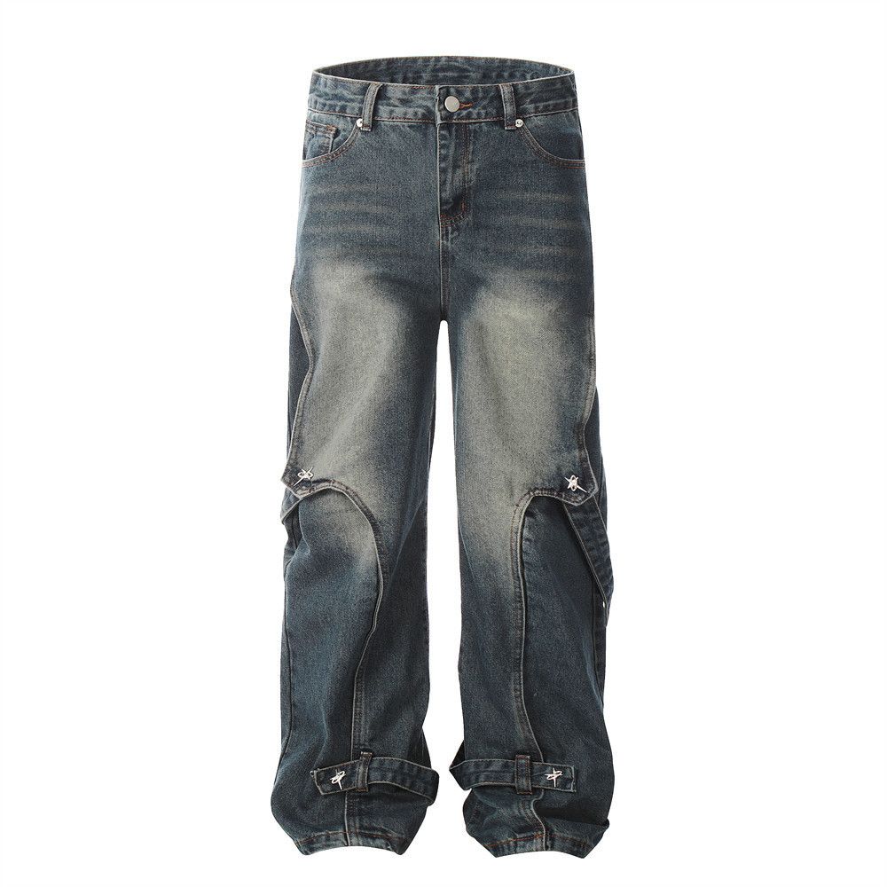 Japanese Brand × Jean Men's washed distressed trendy patchwork cargo jeans Size US 32 / EU 48 - 1 Thumbnail