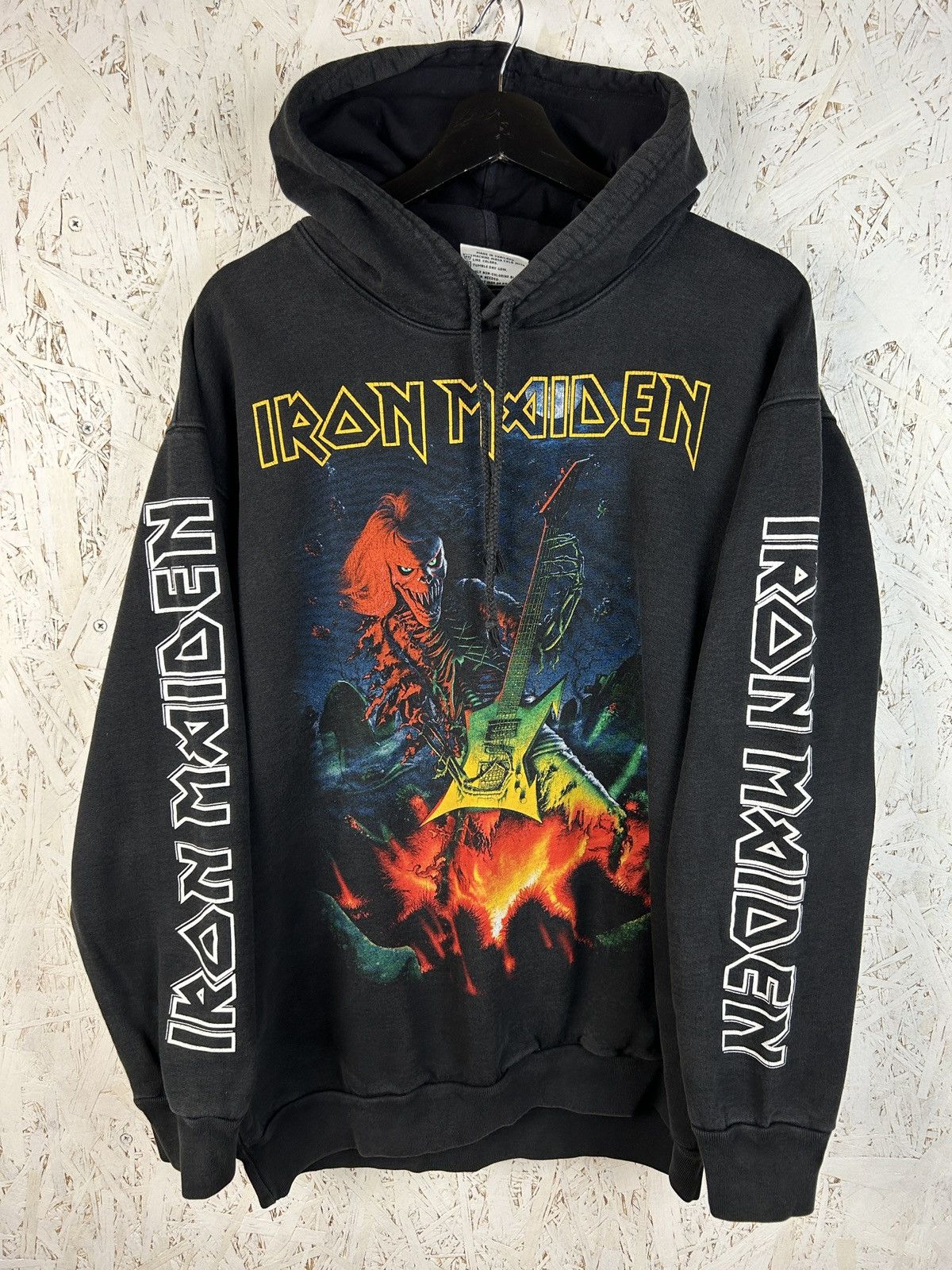 Band Tees Vintage Iron Maiden Skeleton Guitar Faded Bootleg Hoodie Size US L / EU 52-54 / 3 - 1 Thumbnail