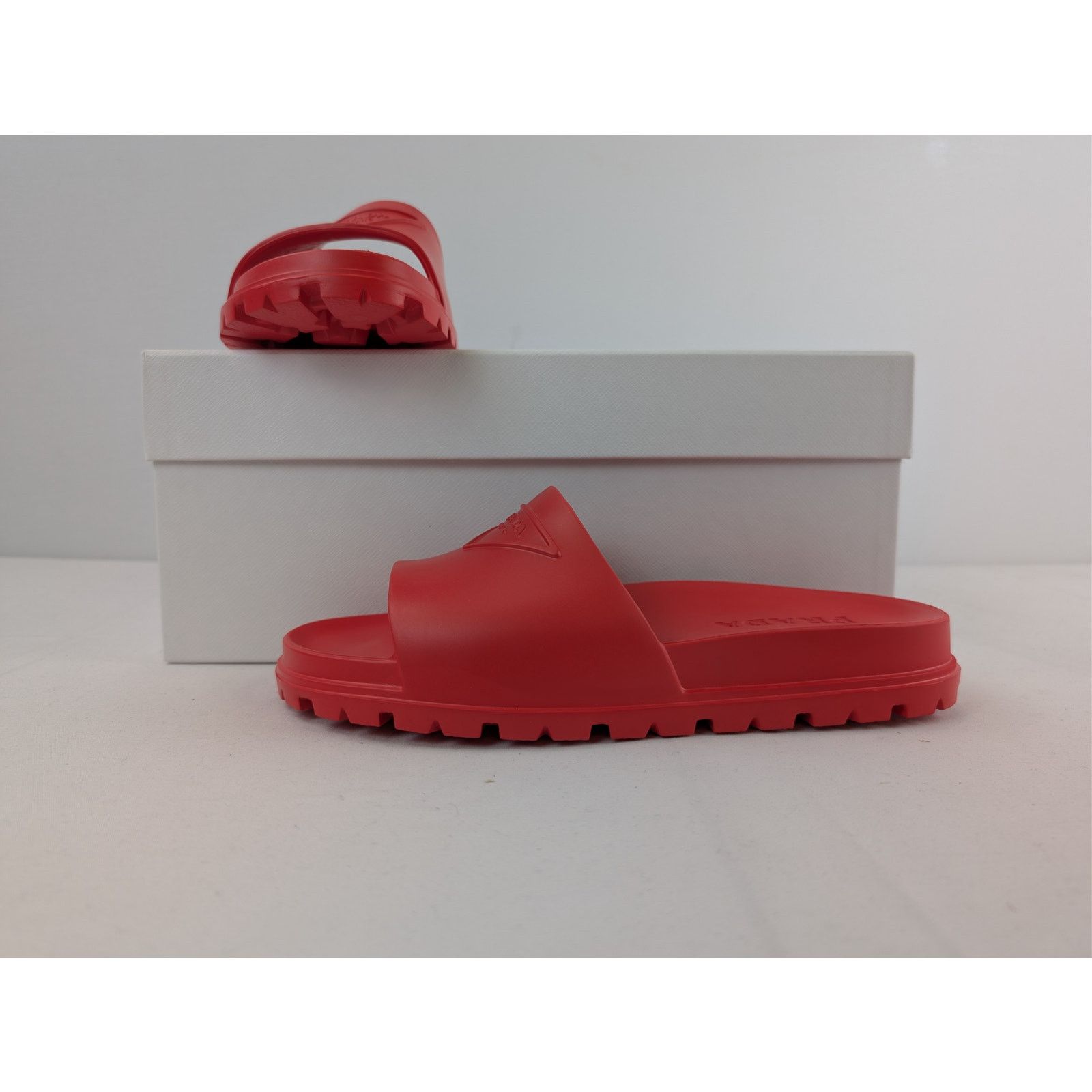 Prada o1rshd1 Rubber Mule-Flip-Flops Slipper in Red Size US 13 / EU 46 - 20 Thumbnail
