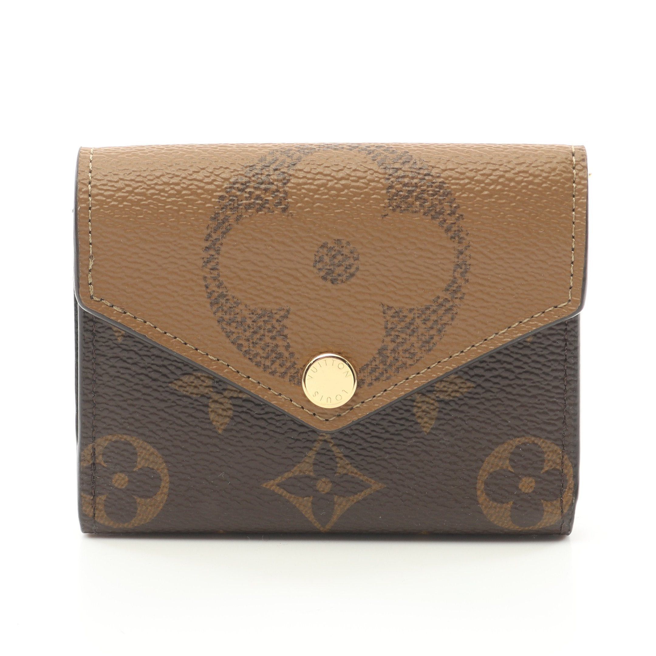 Louis Vuitton Louis Vuitton Portefeuil Zoe Monogram Giant Reverse Trifold Wallet Compact Brown Beige Size ONE SIZE - 1 Thumbnail