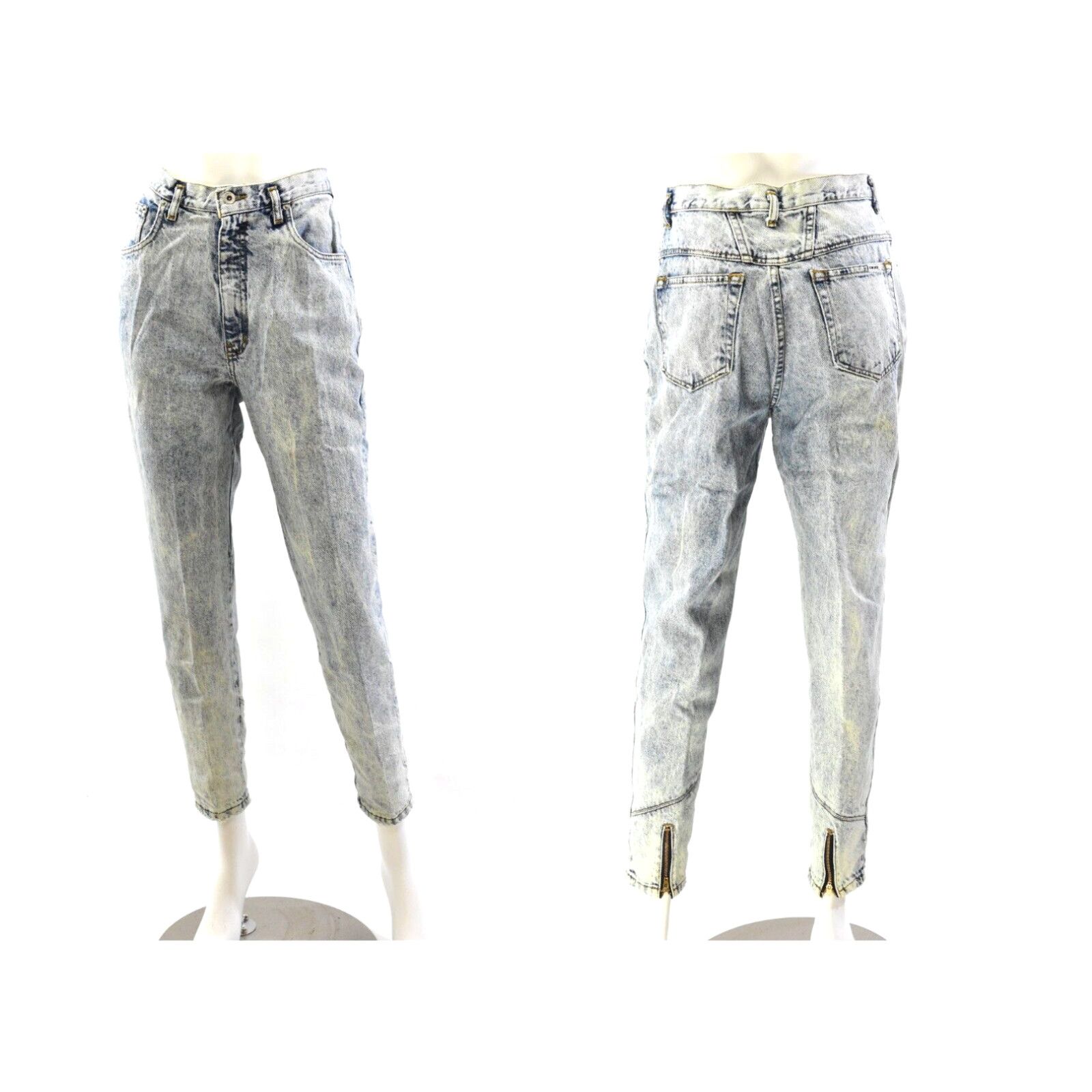 High fashion waisted acid wash jeans 80s