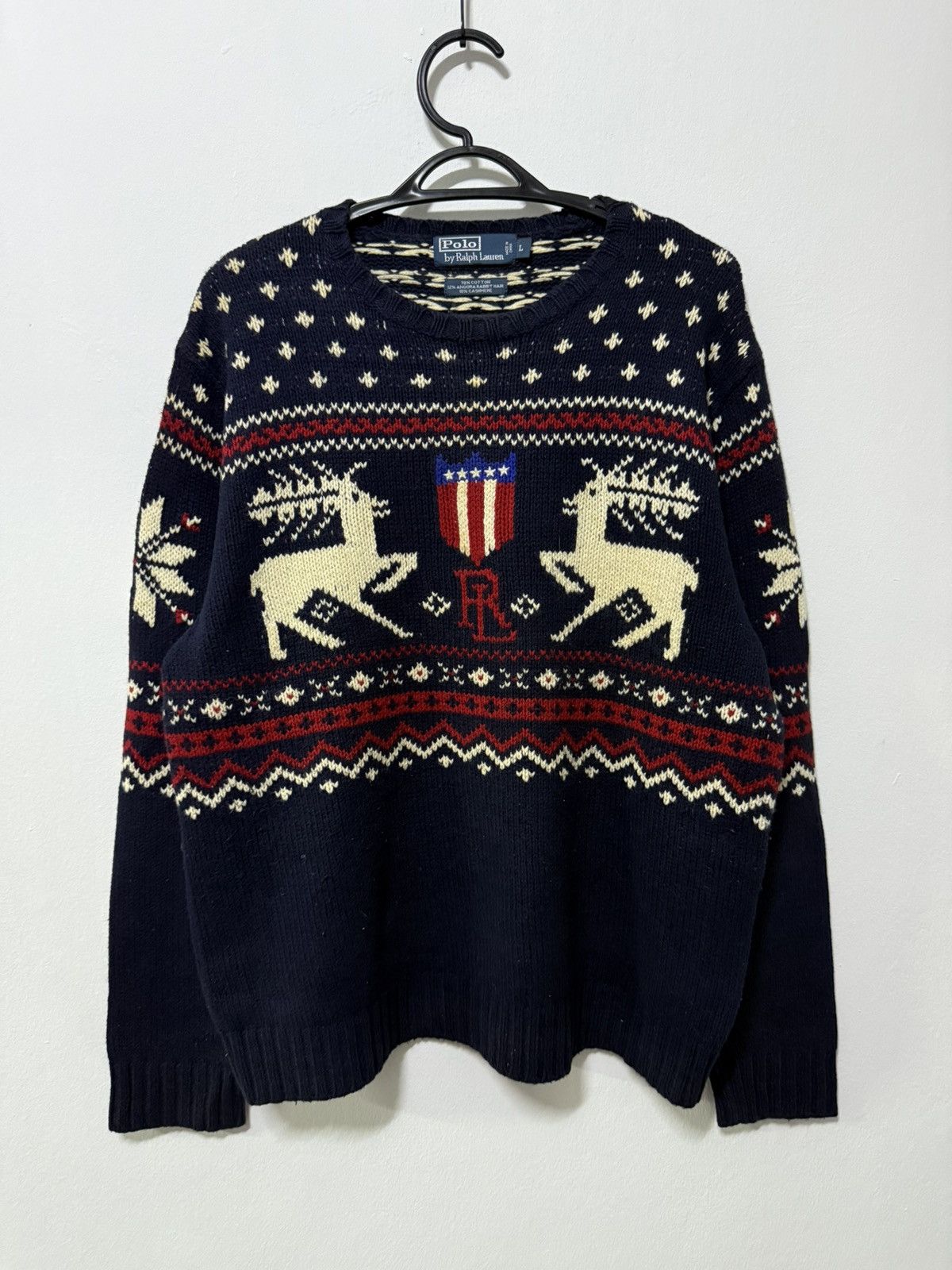 Polo Ralph Lauren Vintage 90s Polo Ralph Lauren Christmas reindeer sweater Size US L / EU 52-54 / 3 - 1 Thumbnail