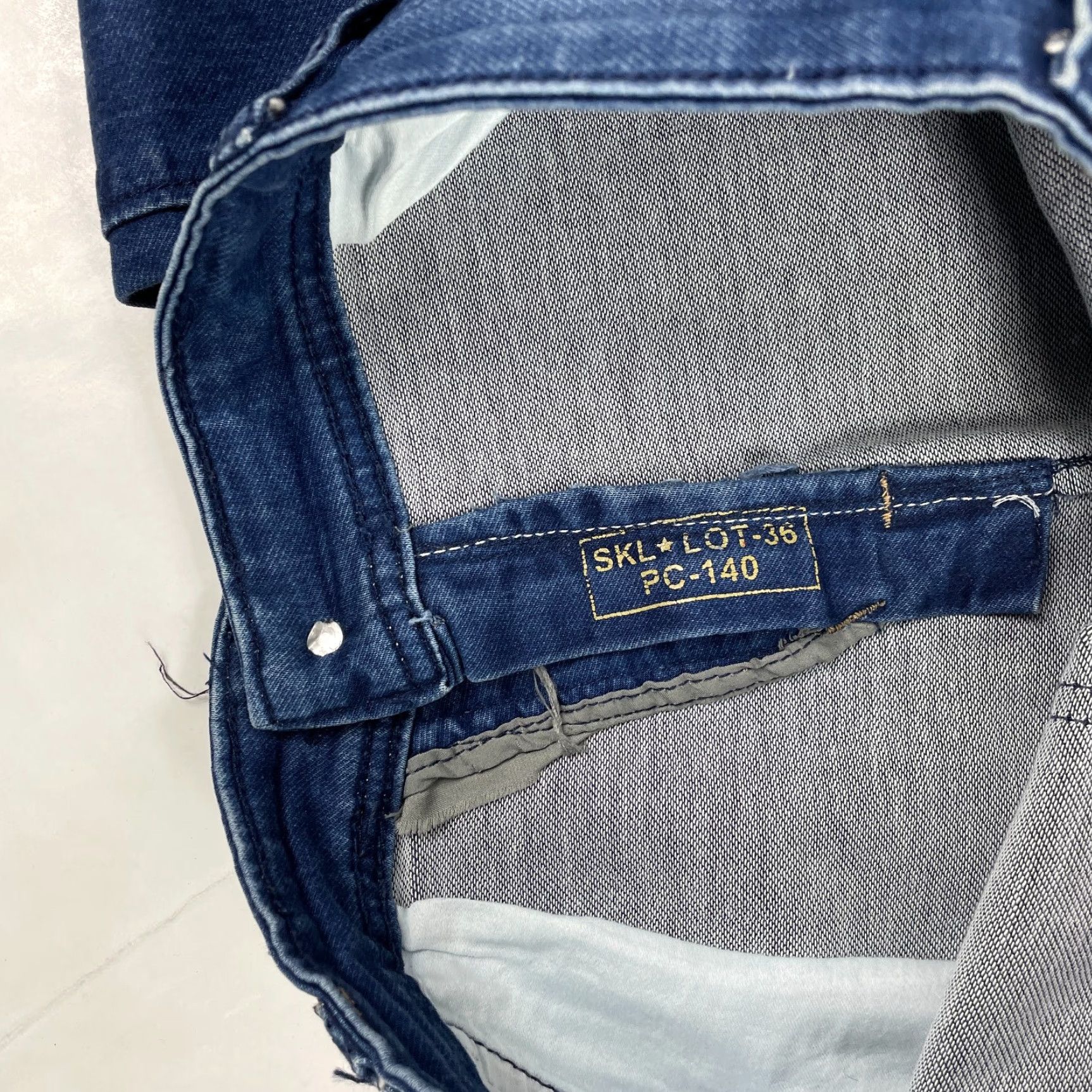 Denime Naughty Guys Jeans Mens 34 x 32 Blue Slim Tapered Medium Wash Denim Stretch Club Jeans Size US 34 / EU 50 - 7 Thumbnail