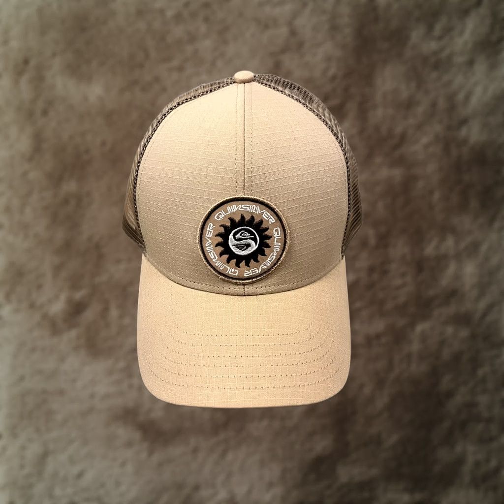 Quiksilver Quiksilver Trucker Hat Beige Brown Embroidered Patch Logo Adjustable Cap NWT Men Size ONE SIZE - 1 Thumbnail
