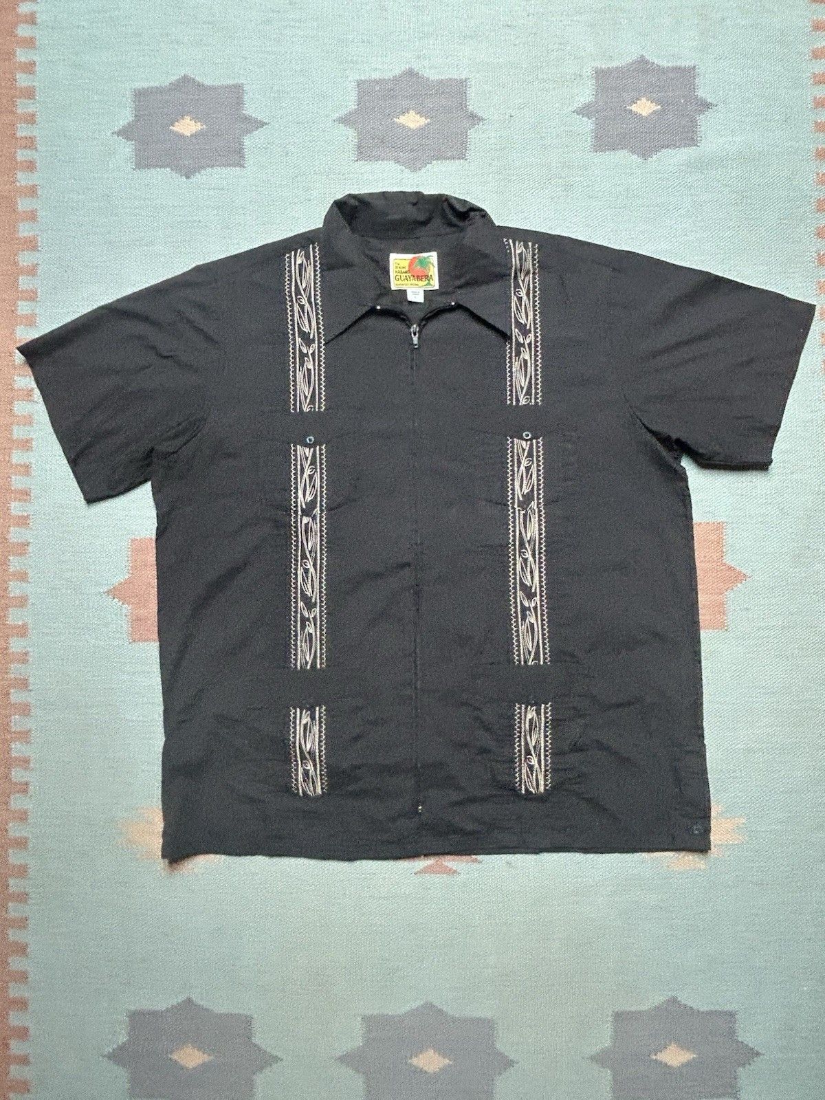 Haband Haband guayabera shirt embroidered Cuba zip up men’s large Size US L / EU 52-54 / 3 - 1 Thumbnail